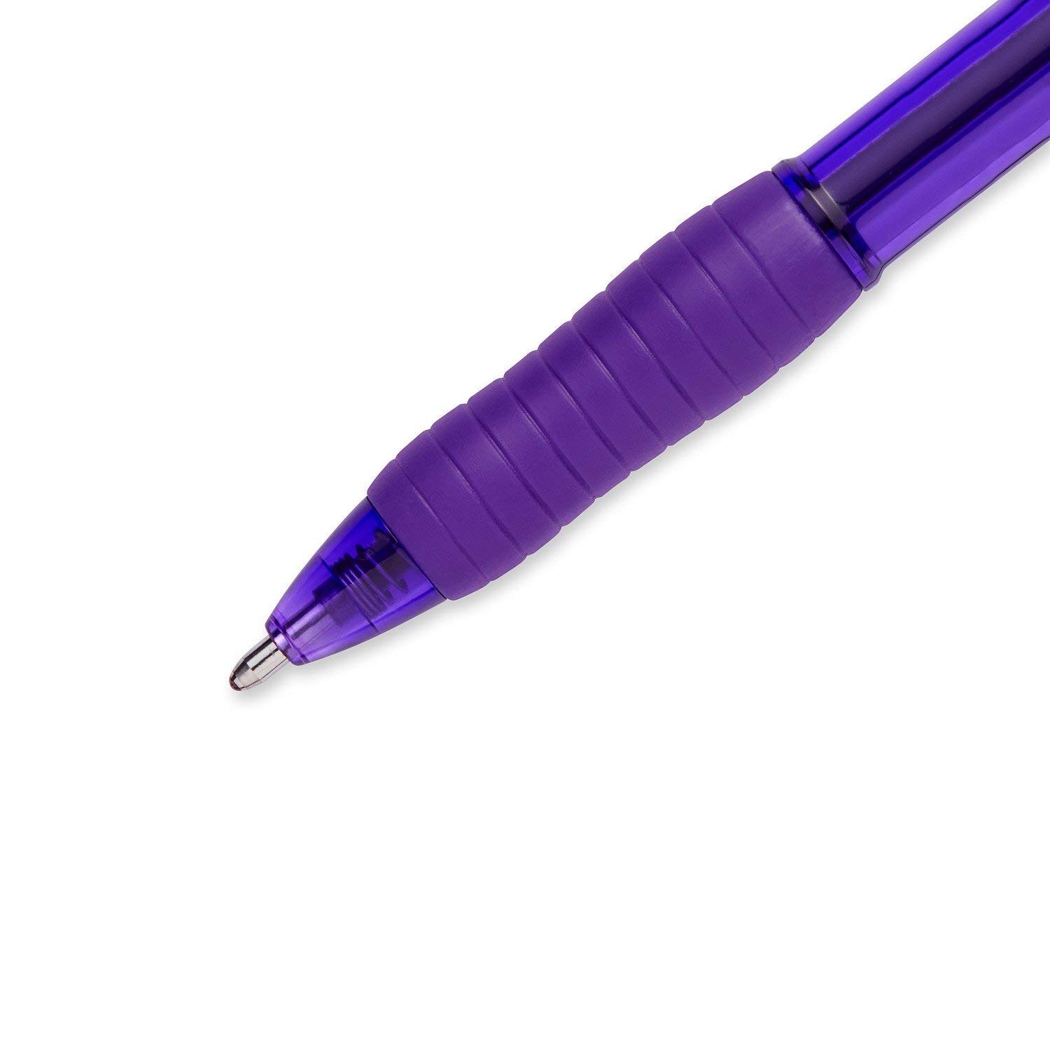Paper Mate 35830 Retractable Ballpoint Pens - 1.4mm Bold Point, Purple Ink, 12-Pack Limited Edition - Perfect for Office, School & Note Taking