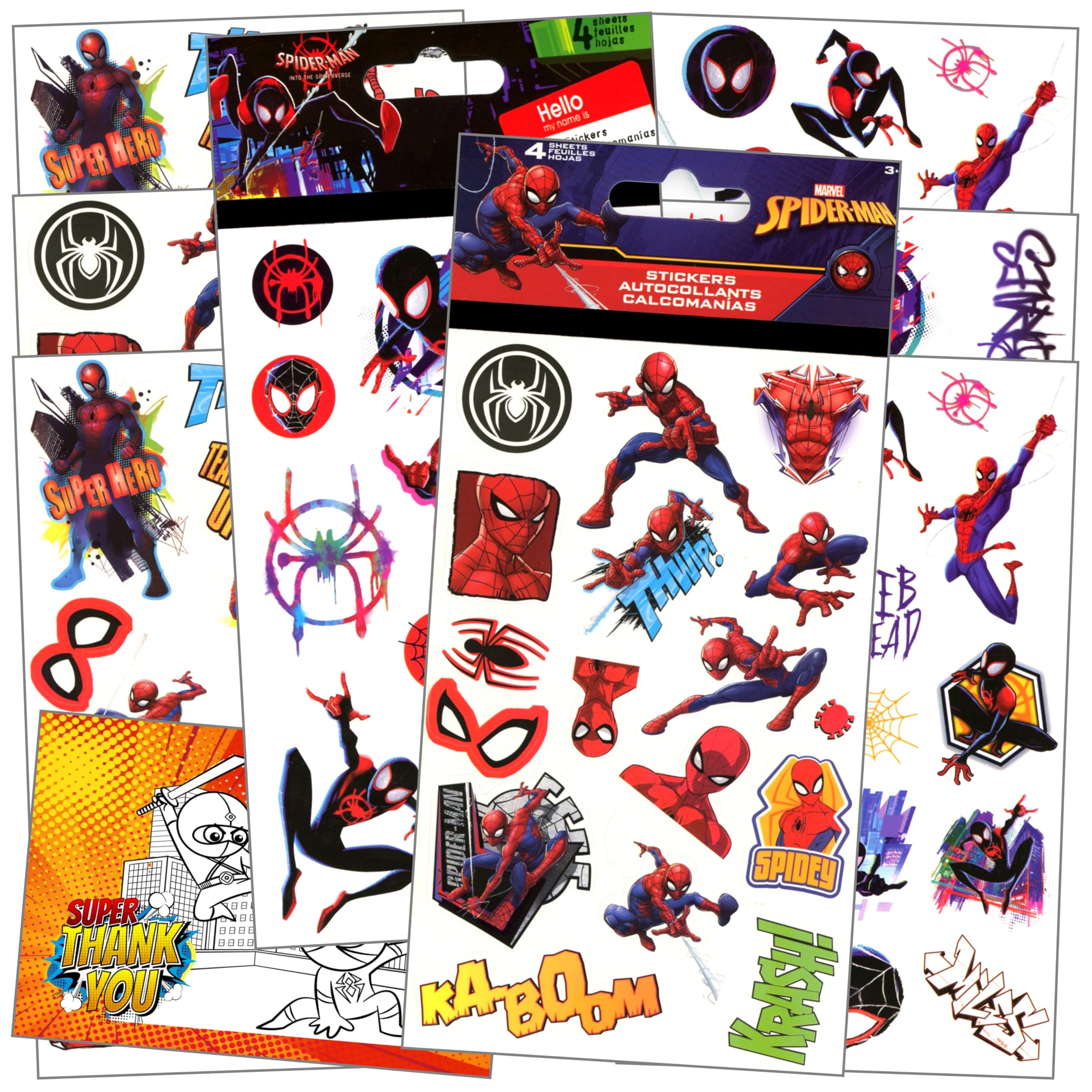 Kids Stickers Bundle - 100+ Spiderman Stickers for Rewards, Scrapbooking & School Projects | Licensed GWW Sticker Sheets for Boys & Girls