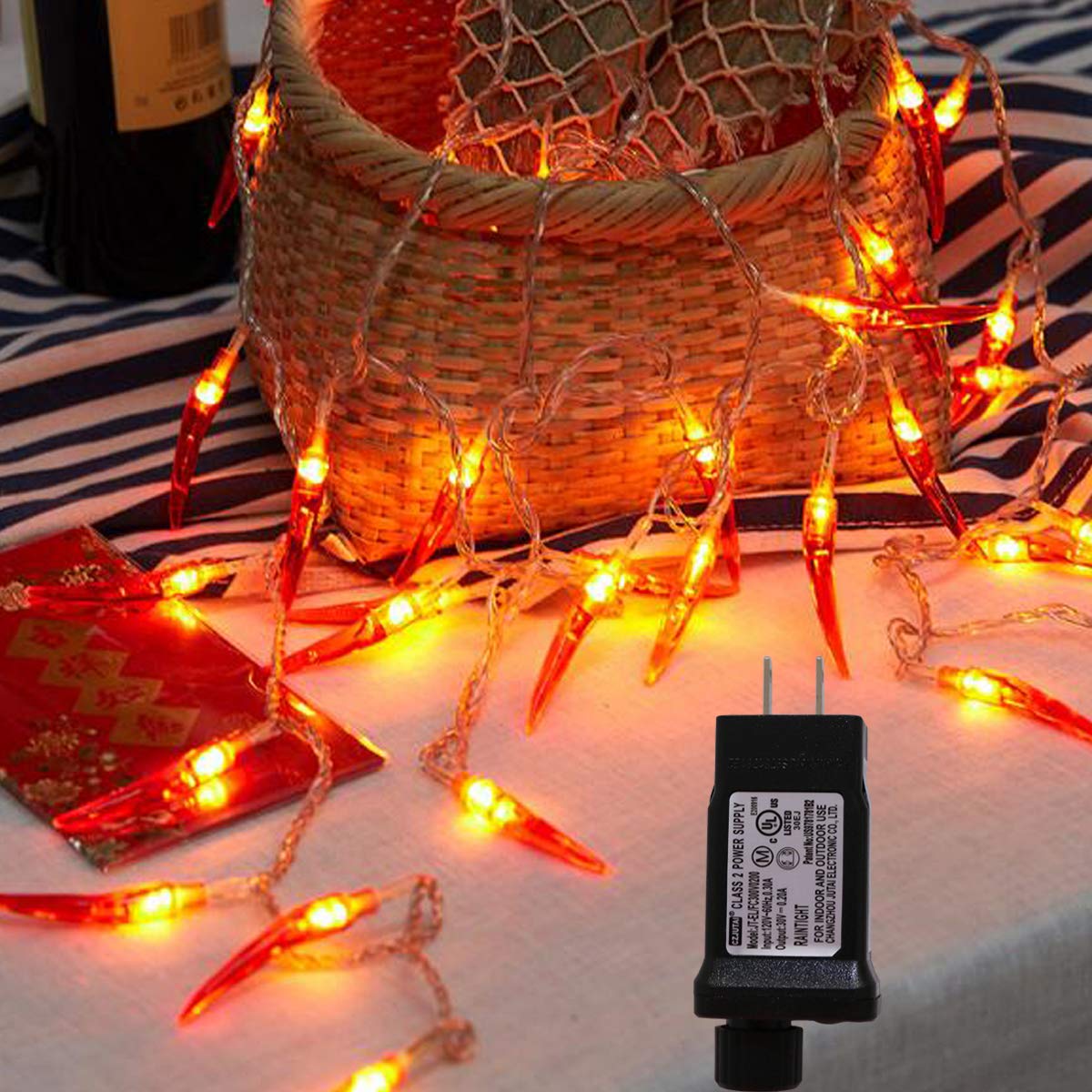 100 LED Red Chili String Lights - 33ft Plug-in Fairy Lights with 8 Modes for Wedding, Party, Christmas & Chinese New Year Decorations | Indoor & Outdoor Festive Lighting for Home, Garden, and Holiday Celebrations
