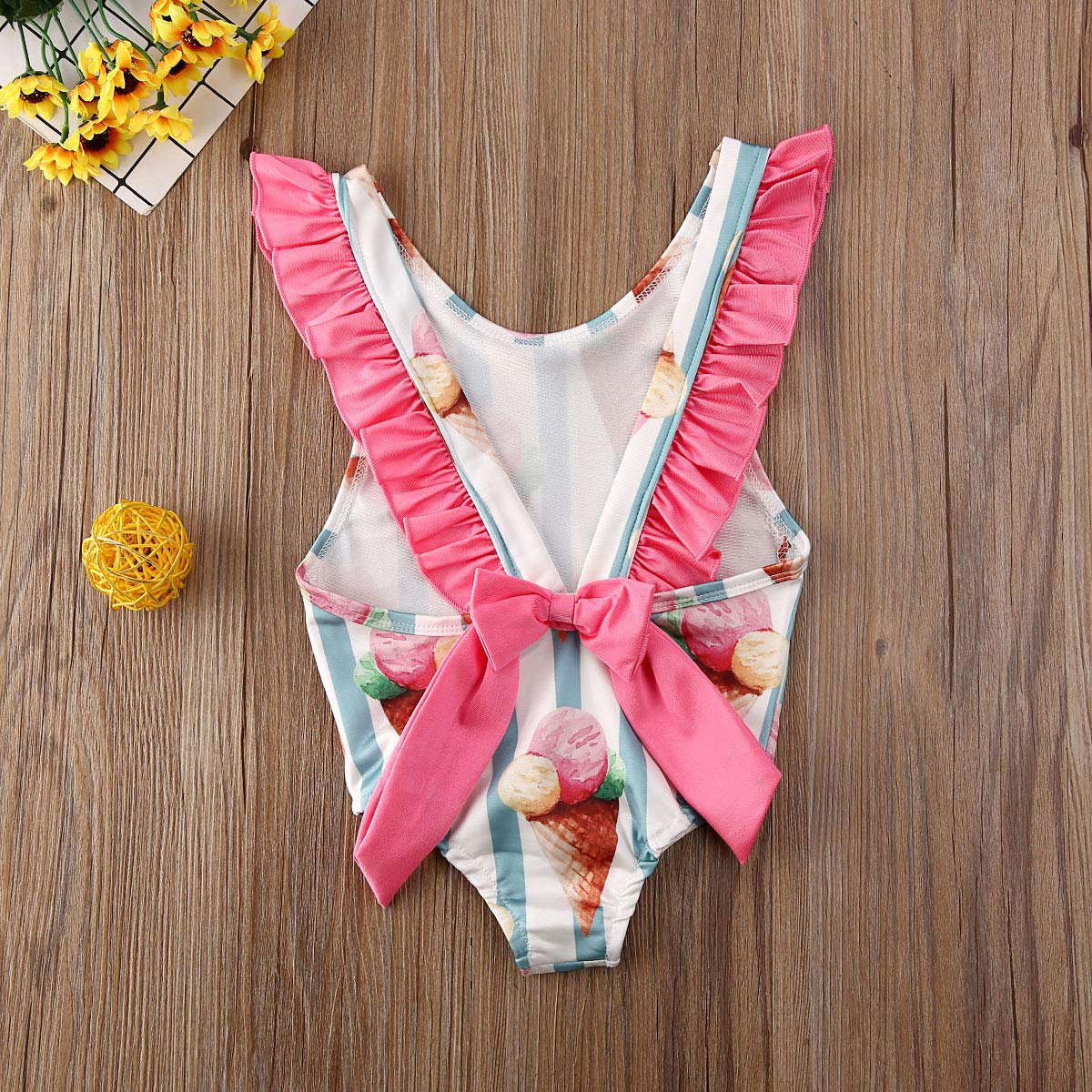 **Adorable Striped Baby Girl Bikini Swimsuit with Bow - Toddler Swimwear for Summer Beach & Pool Fun**