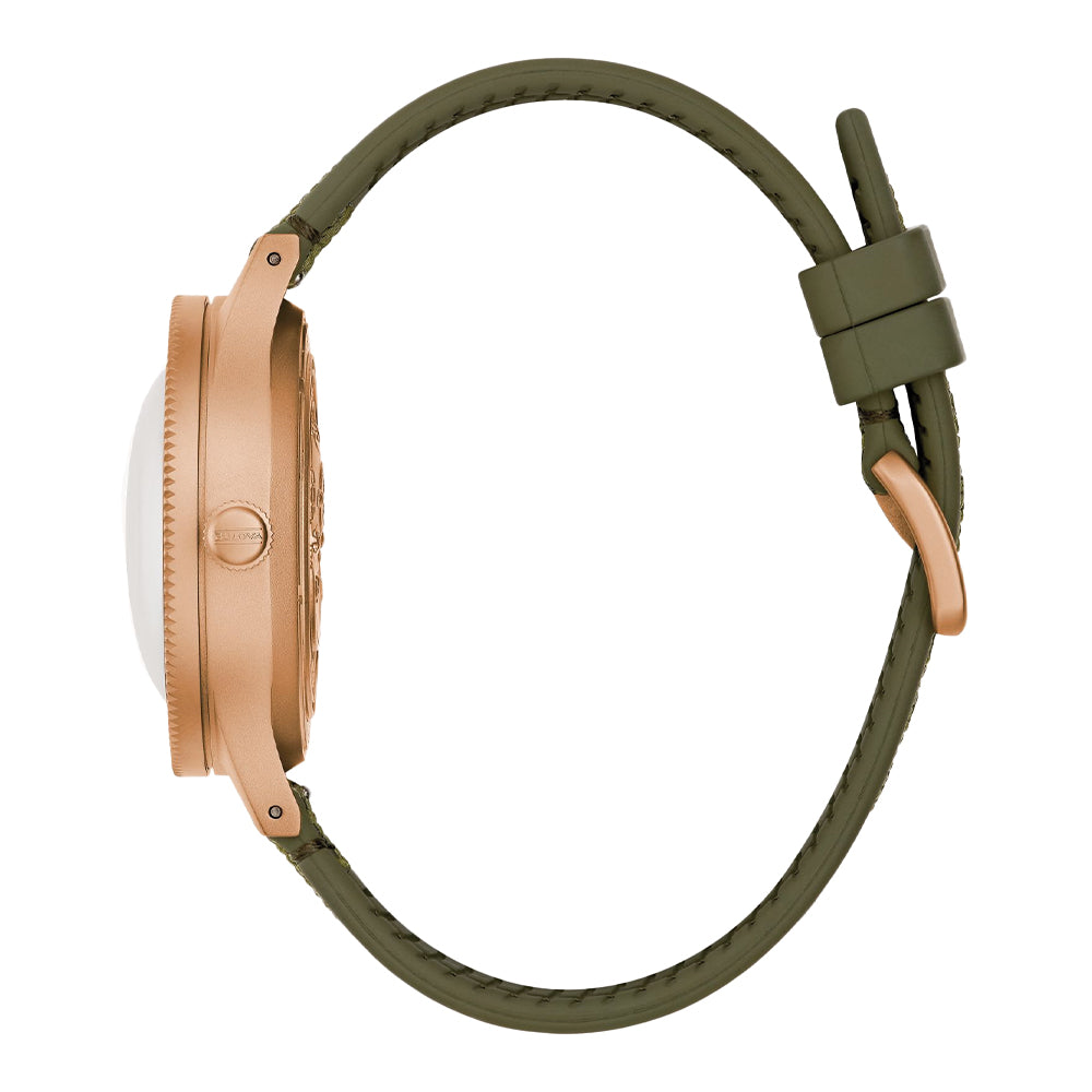 MIL SHIPS Bronze Special Edition 41mm Green Dial Watch with Leather Strap - Perfect for Diving, Casual Wear & Outdoor Adventures