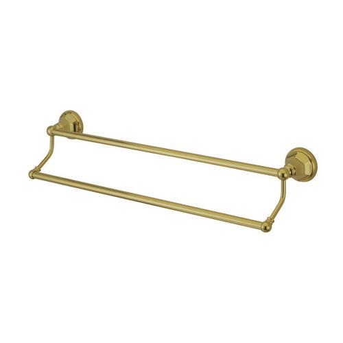 Polished Brass 24-Inch Double Towel Bar - Bathroom Towel Rack for Hanging & Organizing Towels - Durable & Stylish Bathroom Accessory (BA4813PB) - Perfect for Bathrooms, Spas & Guest Rooms