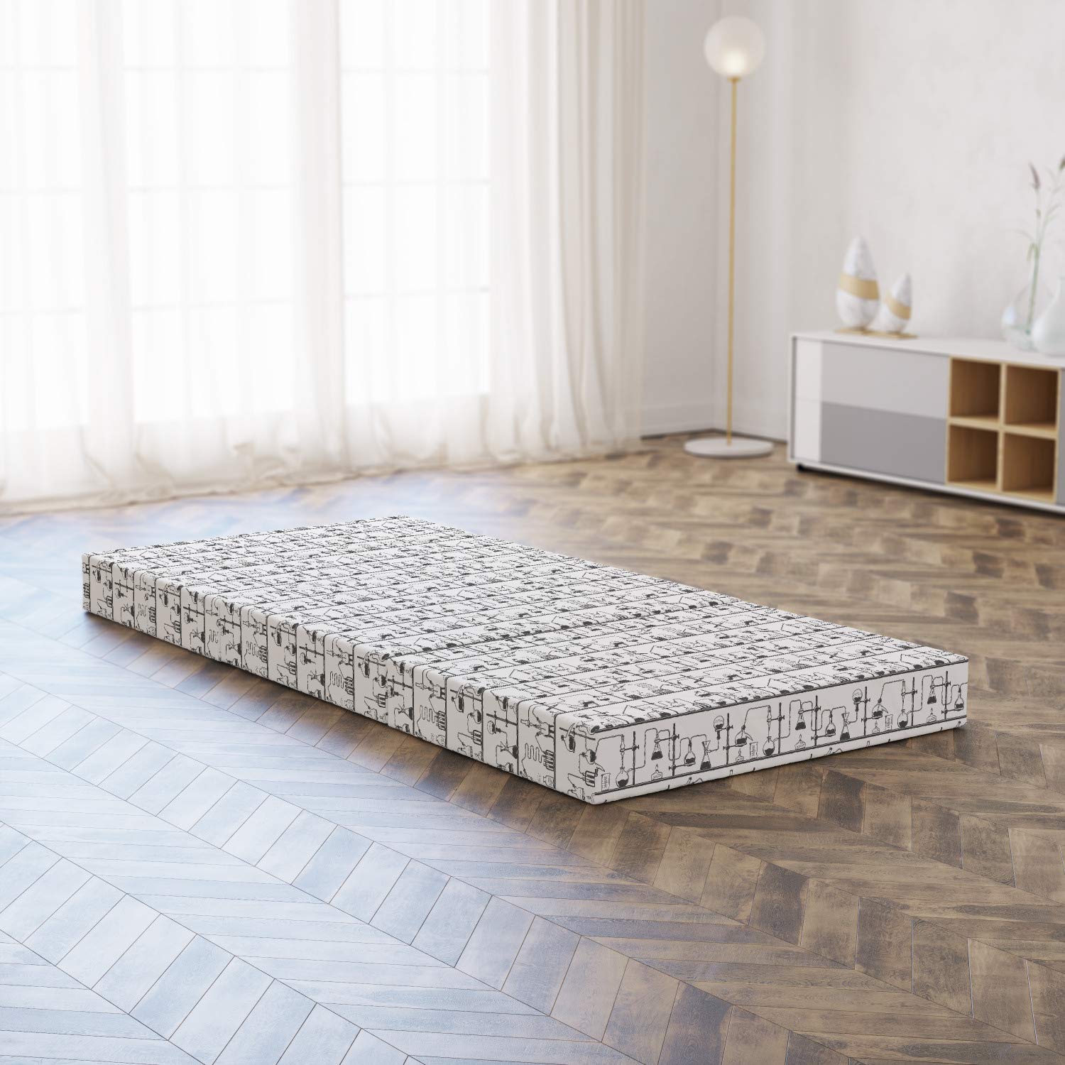 Ambesonne Chemistry Lab Design Foldable Mattress - 74.8