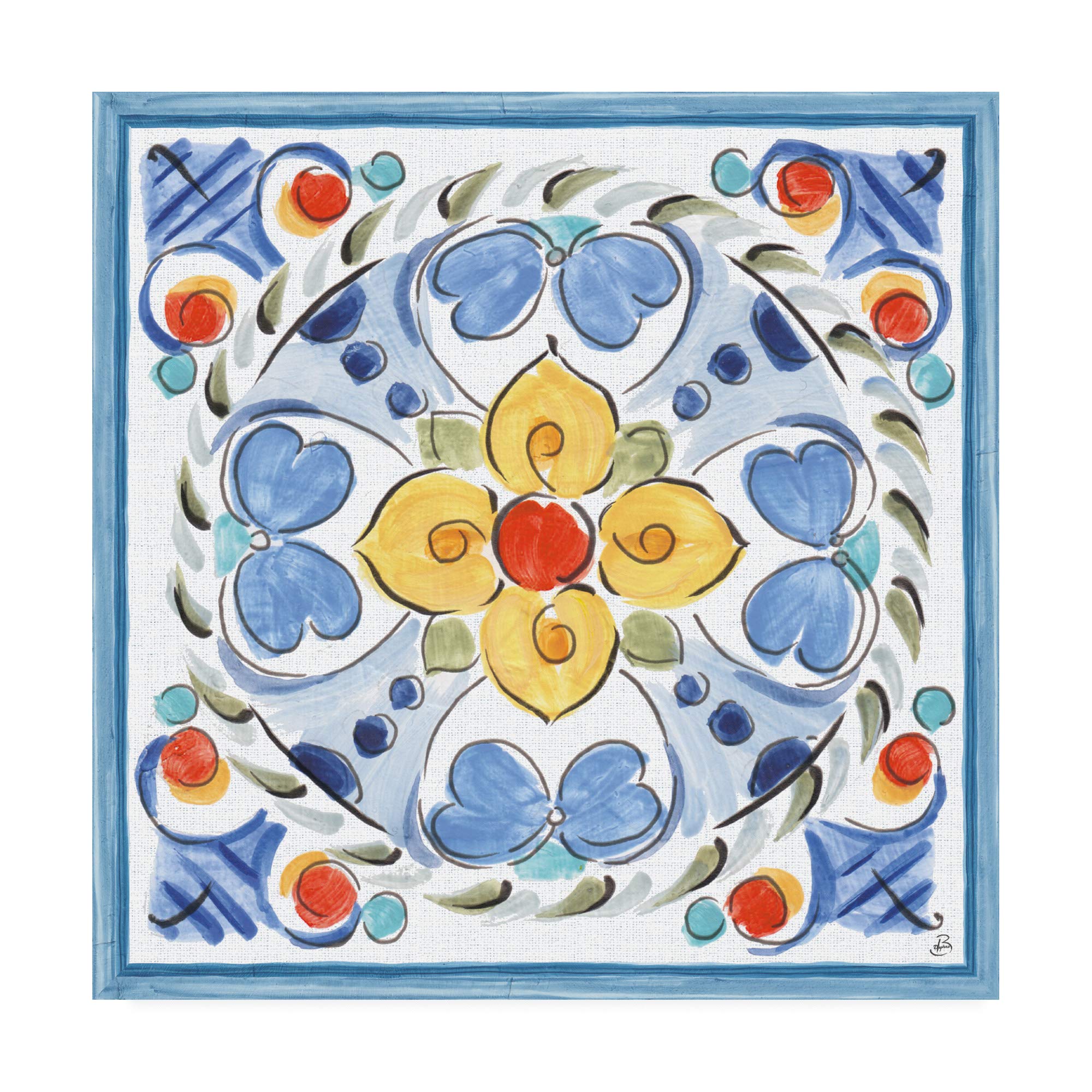 Trademark Fine Art - Morning Bloom VIII by Daphne Brissonnet - 18x18 Inch Wall Art - Floral Canvas Painting for Living Room, Bedroom & Office Decor