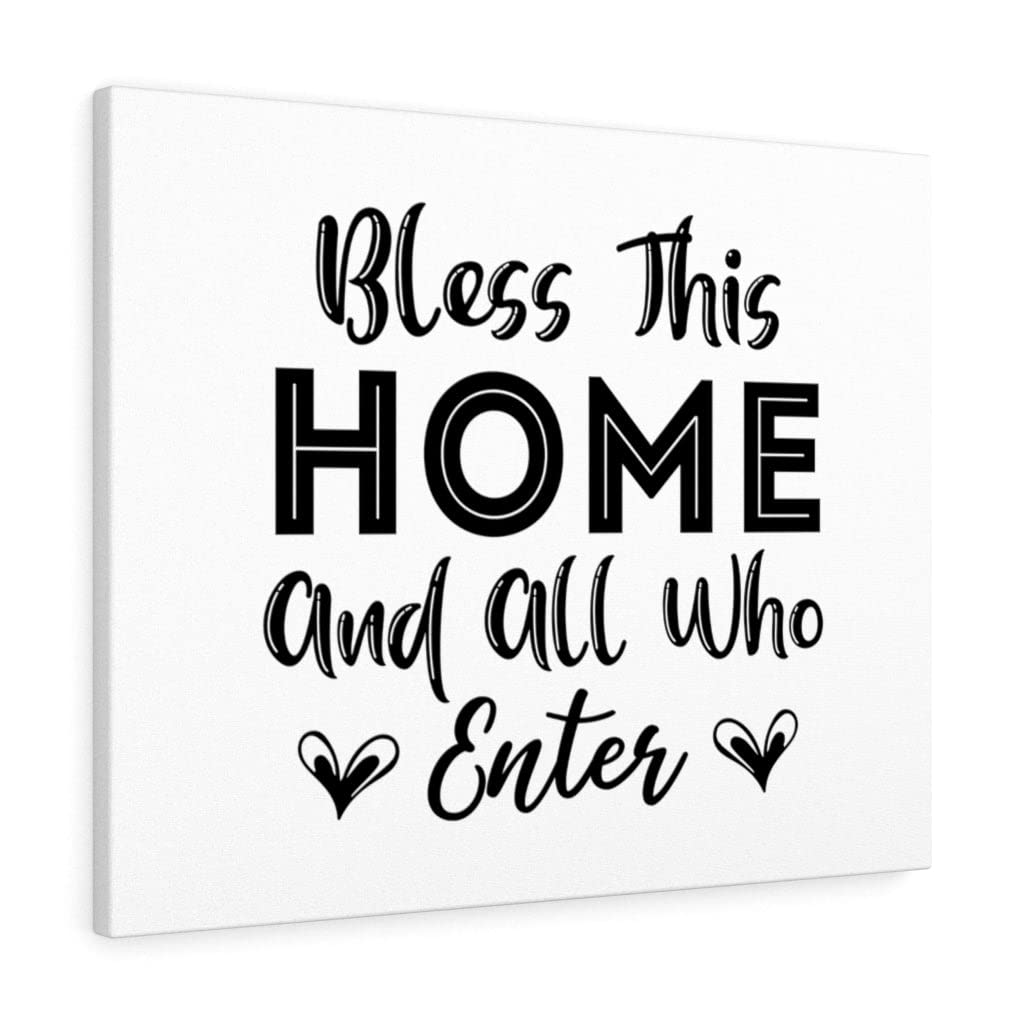 Bless This Home and All Who Enter - Christian Wall Art with Bible Verse, Ready to Hang Scripture Print for Living Room, Bedroom & Entryway - Express Your Love with Faith-Based Home Decor