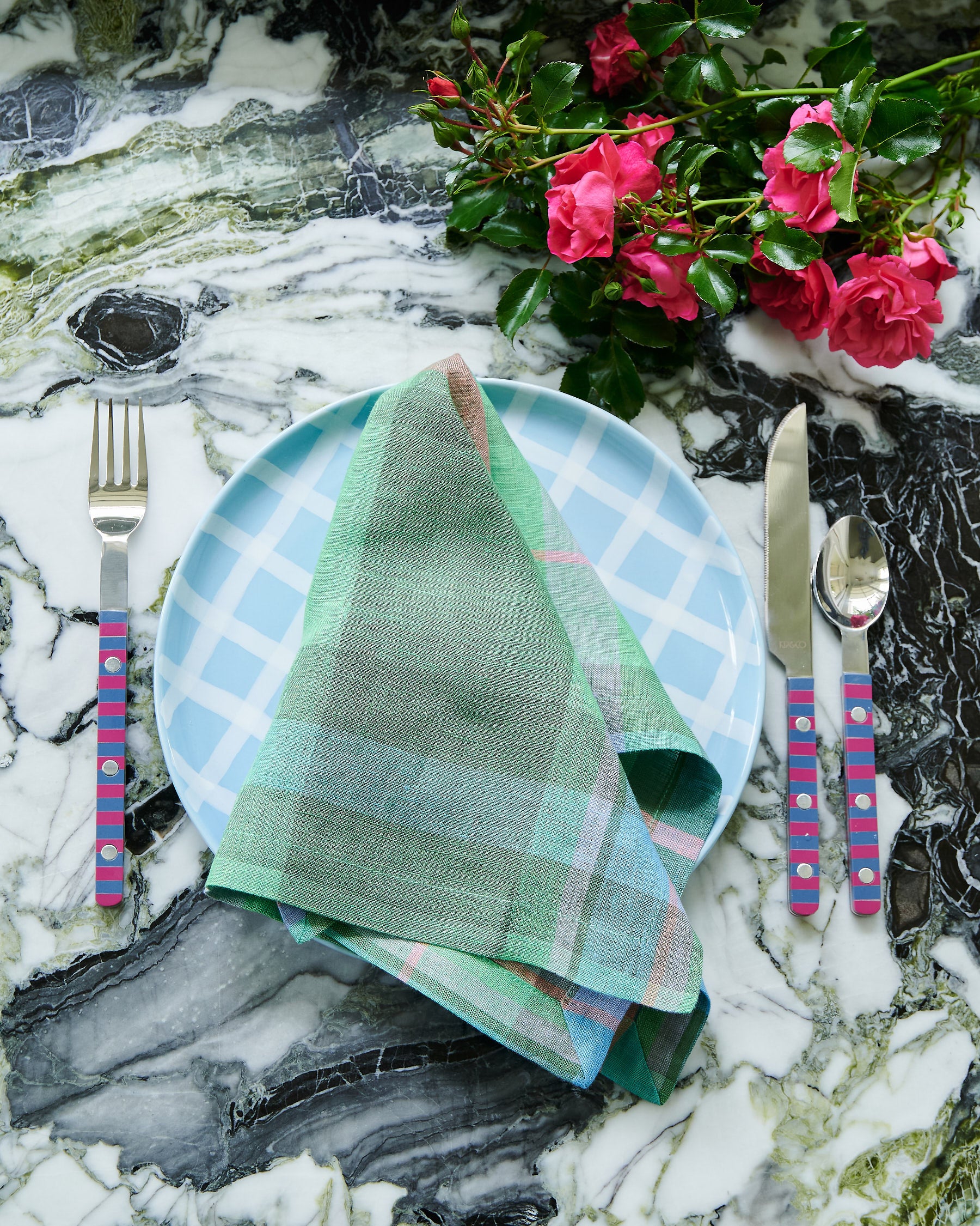 Jewel Of The Nile Tartan Linen Napkin Set of 4 - Premium Cotton Linen Blend Table Napkins for Dinner Parties, Weddings & Holiday Decor