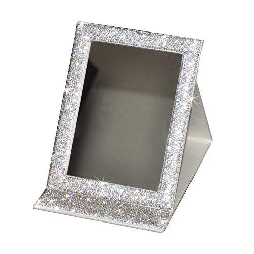 Portable Folding Vanity Mirror with Stand - Silver Travel Makeup Mirror for Cosmetics & Beauty | Perfect for Home, Travel, and Professional Makeup Application