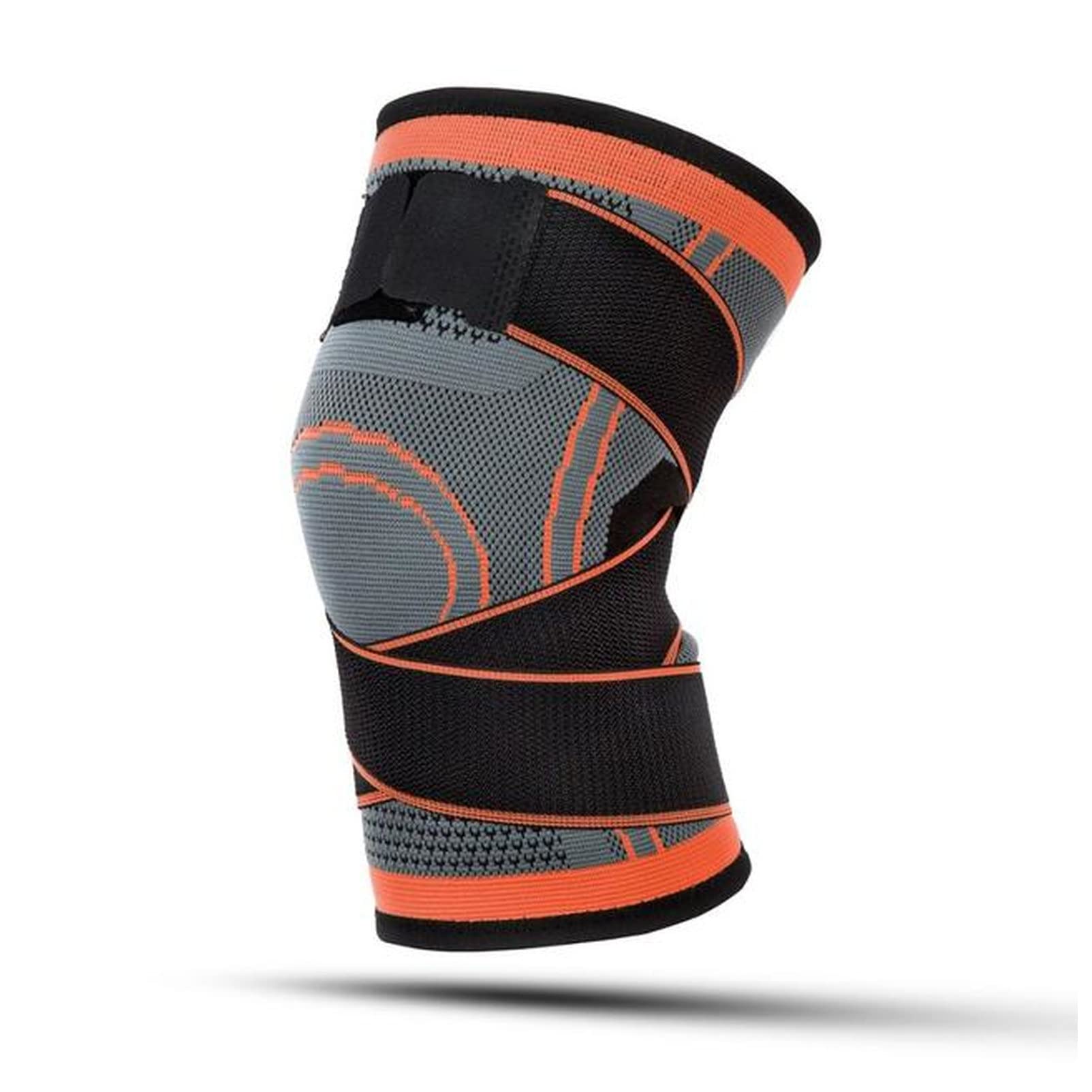 Qingmutech Elastic Knee Pads for Men - 1PC Sports Knee Support Brace, Pressure Relief Fitness Gear for Basketball, Volleyball & Workouts - Red, Size L - Ideal for Gym, Running & Outdoor Sports Protection
