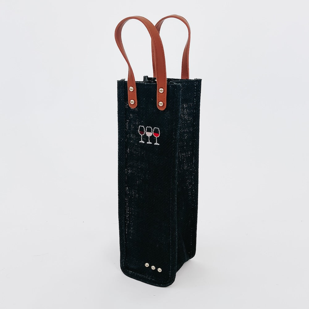 Eco-Friendly Reusable Wine Tote Bag - Giftable Canvas Wine Carrier for Picnics, Parties & Outdoor Events