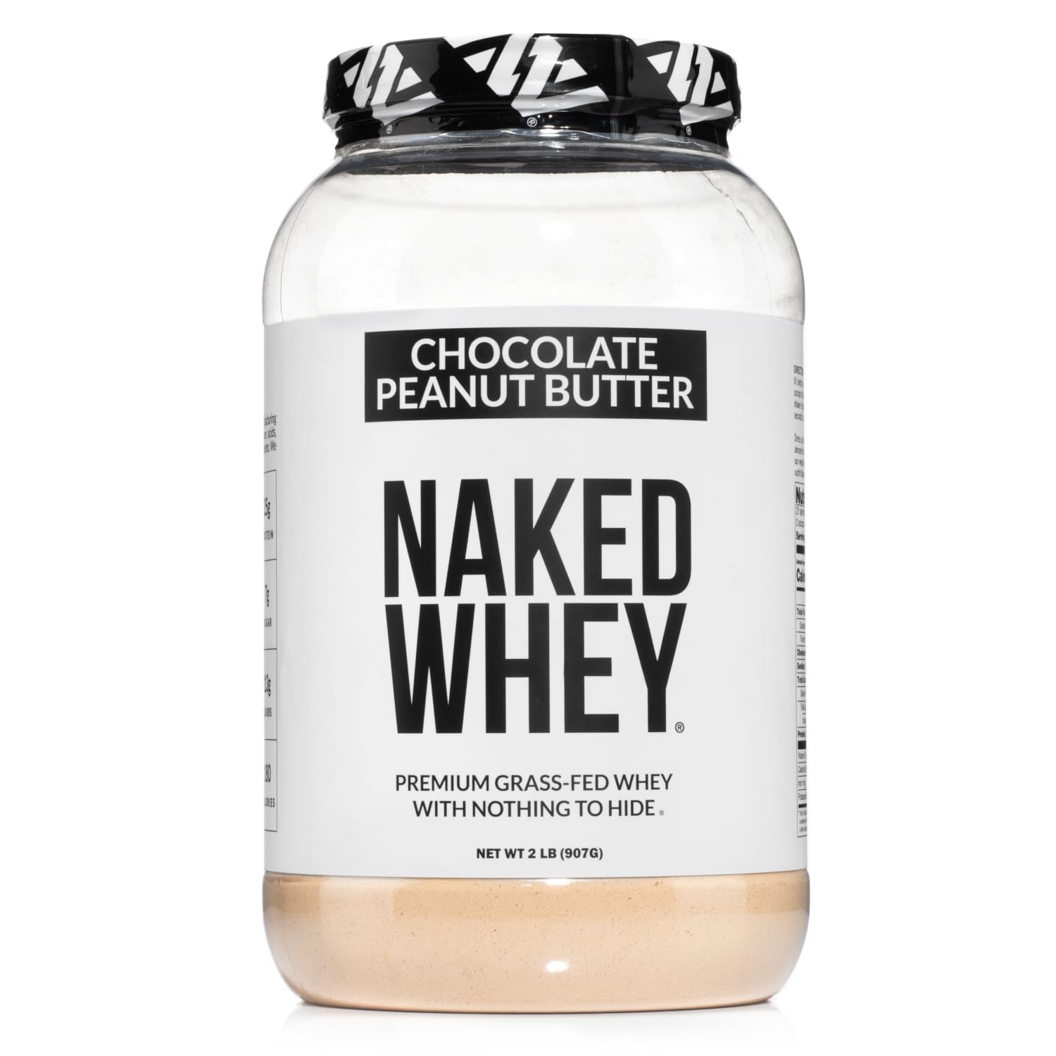 Naked Nutrition Whey Chocolate Peanut Butter Protein Powder - Grass Fed Whey Protein, Non-GMO, Soy Free & Gluten Free - 21 Servings for Muscle Growth & Recovery | Perfect for Post-Workout Shakes & Healthy Breakfast Smoothies
