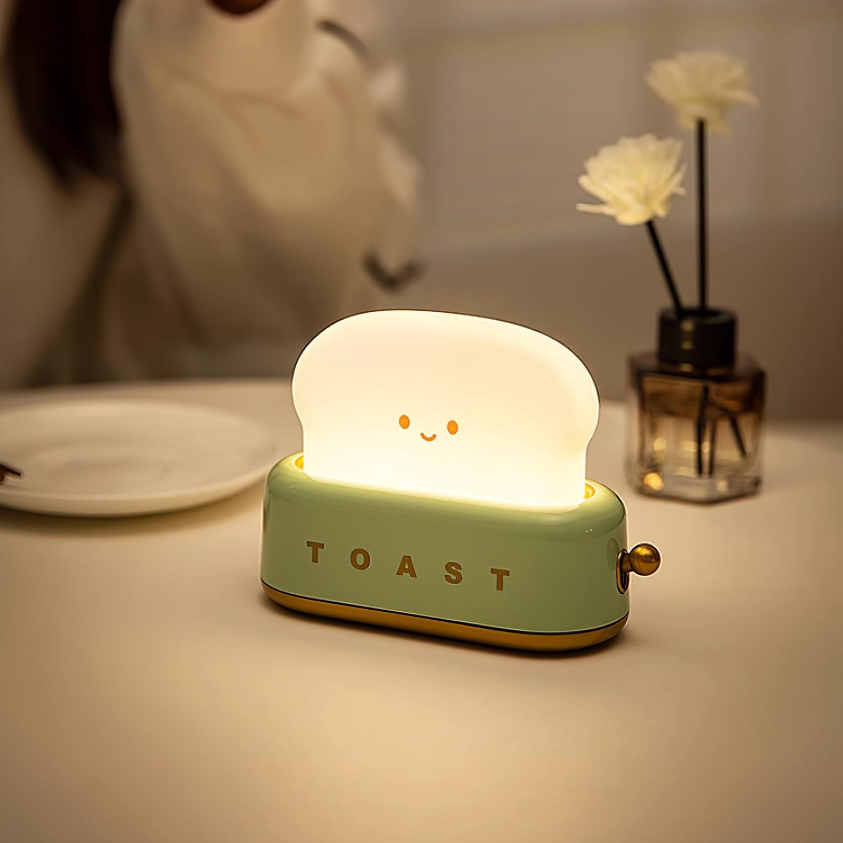Portable Toaster Table Lamp with Built-in Battery - Perfect for Bedroom, Living Room, and Office Decor