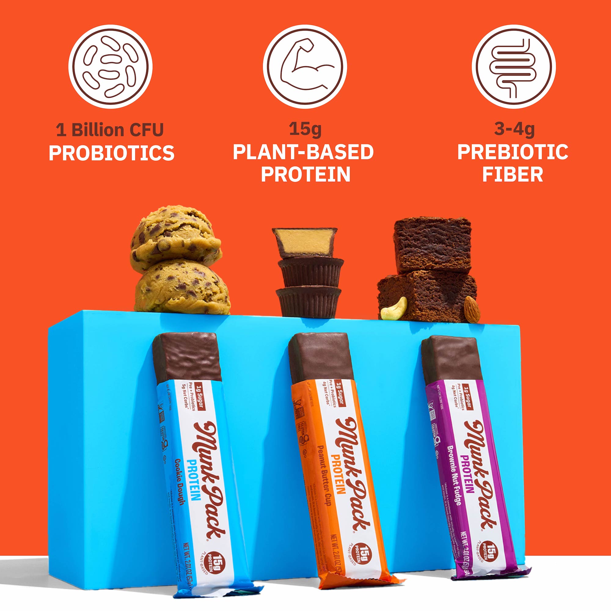 Probiotic Protein Bar Variety Pack - 5 Count | High Protein Snack for Weight Loss, Energy & Gut Health | Perfect for Gym, Work & On-the-Go Nutrition