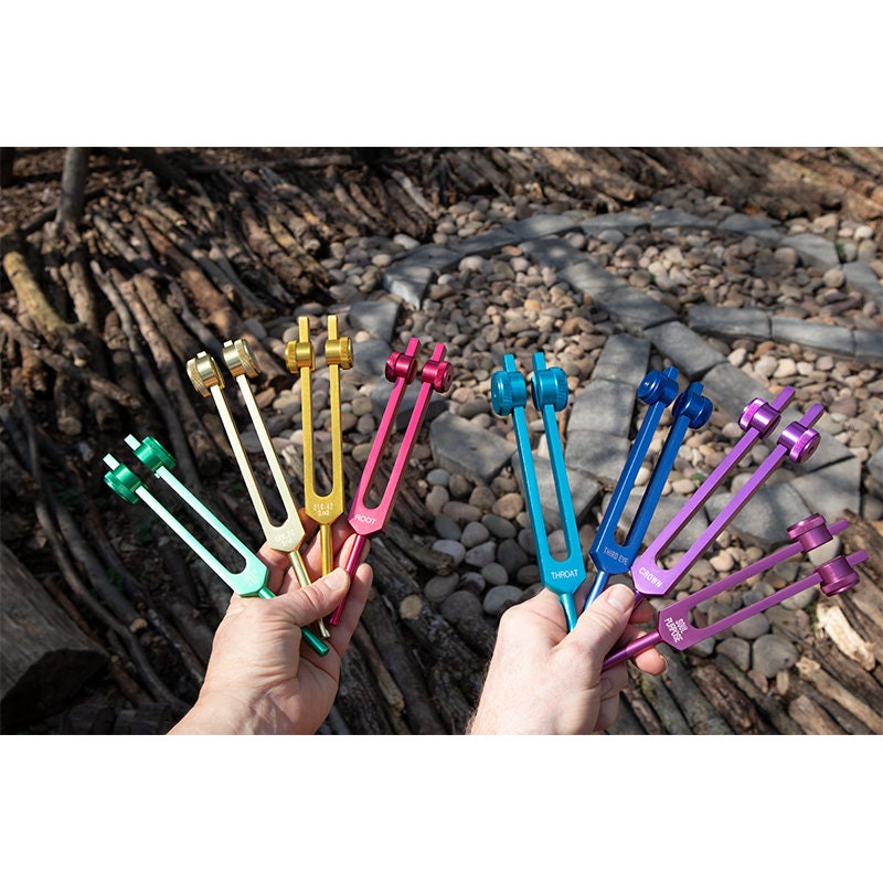 Healing Chakra Tuning Forks Set - 7 Premium Metal Sound Therapy Instruments for Energy Balancing & Meditation - Perfect for Reiki, Yoga, and Holistic Wellness Practices