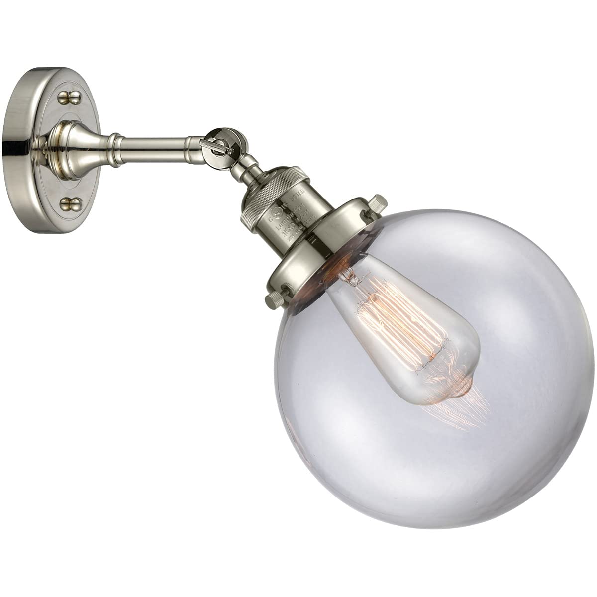 203-PN-G202-8-LED Modern Wall Sconce Light Fixture - Dimmable LED Wall Lamp for Bedroom, Living Room, Hallway - Energy Saving Indoor Lighting for Home Decor