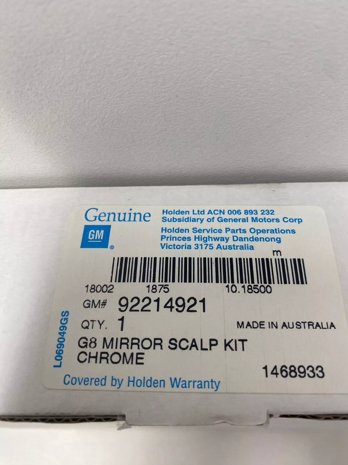 Genuine GM Holden VE VF WM WN Chrome Mirror Cover Set - Upgrade Your Car's Style & Protection for Daily Driving & Show Cars