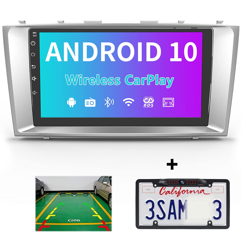 Android 10.0 Car Stereo [2GB RAM+32GB ROM] for Toyota Camry 2007-2011 - Wireless Apple CarPlay & Wired Android Auto, Backup Camera Support - Perfect for Hands-Free Calling, GPS Navigation & Music Streaming