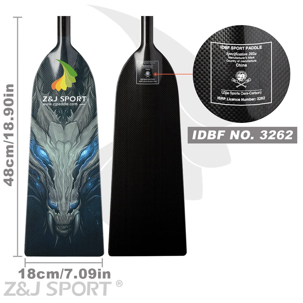 Premium Carbon Fiber Dragon Boat Paddle - IDBF Approved Adjustable Racing Paddle with Dragon Graphic & T-Handle for Competitive Rowing and Team Training | Perfect for Dragon Boat Festivals, Water Sports, and Outdoor Fitness Activities