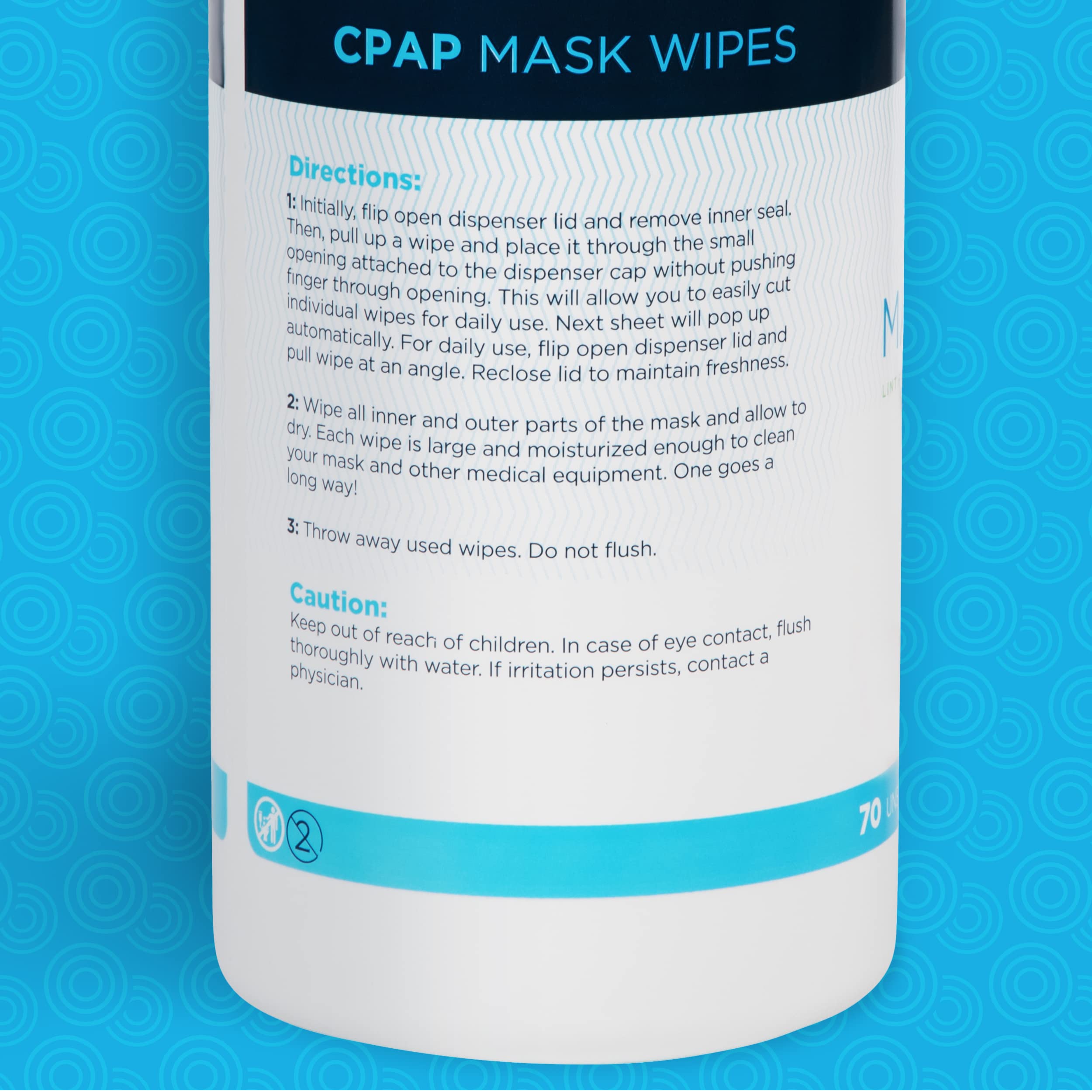 CareTouch Unscented CPAP Cleaning Wipes - 210 Count (3x70) for CPAP Mask Care