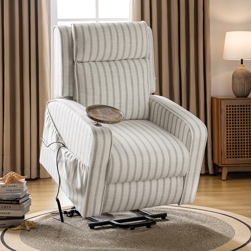 Vernon Farmhouse Charm Power Recliner - Comfortable Electric Lift Chair for Living Room, Bedroom & Home Theater (Brown Faux Leather)