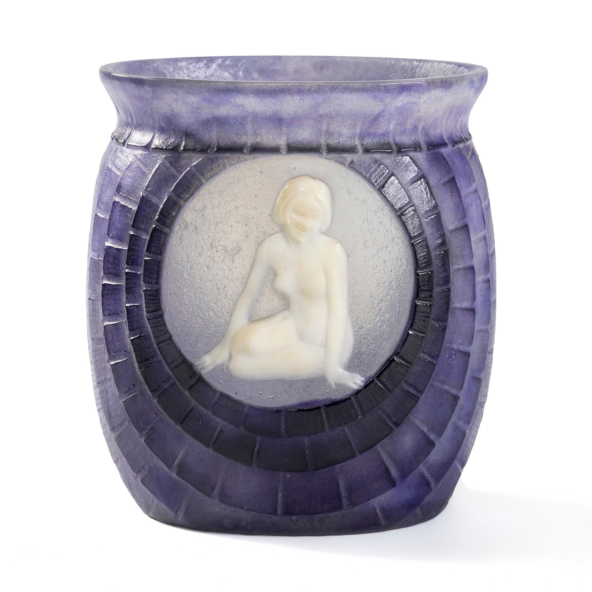 Gabriel Argy Rousseau Jeunesse Pâte de Verre Glass Vase - Handcrafted Art Deco Vase for Home Decor, Wedding Centerpiece & Luxury Gift