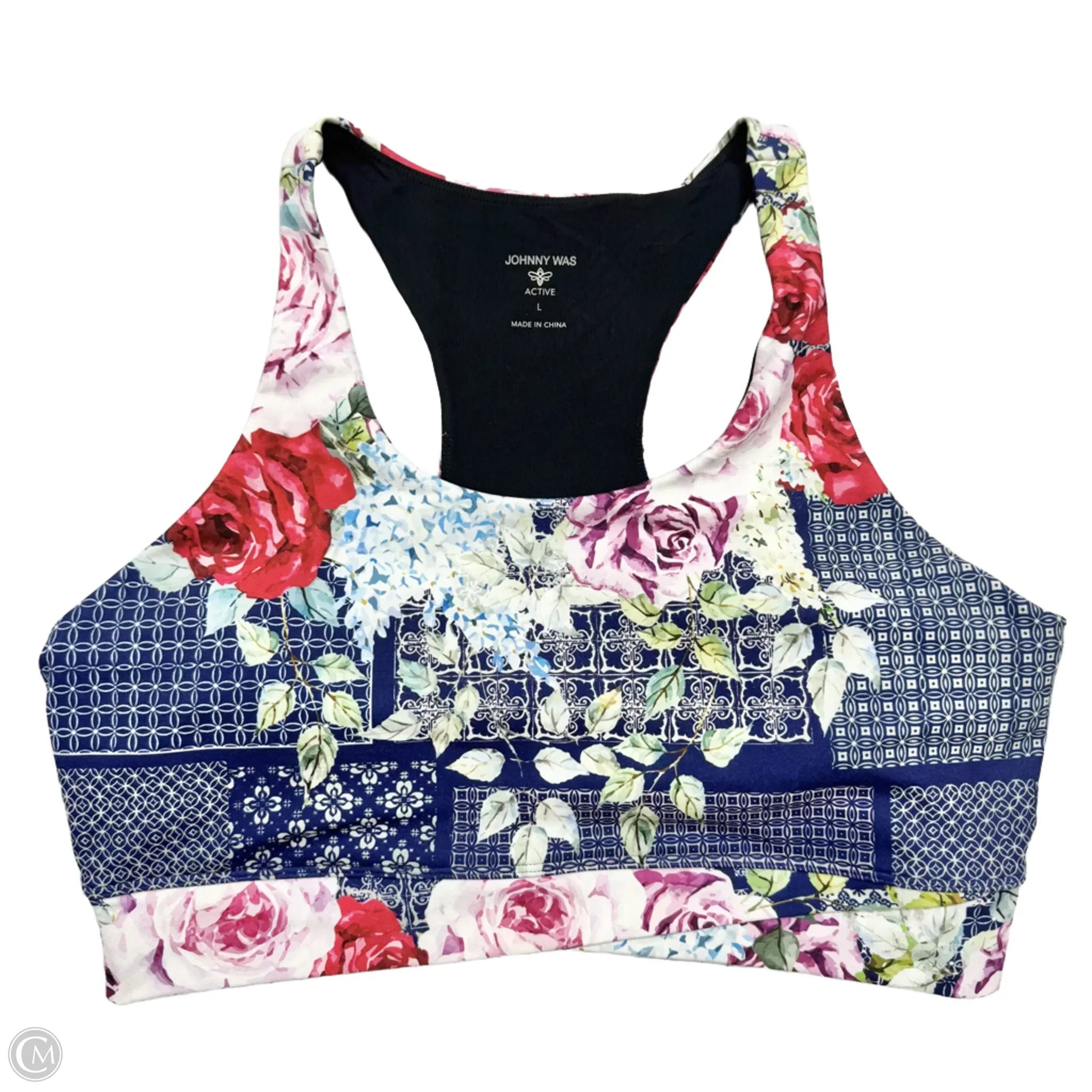 Johnny Was Floral Print Athletic Bra - Size Large for Women | Comfortable Workout & Yoga Sports Bra for Active Lifestyles