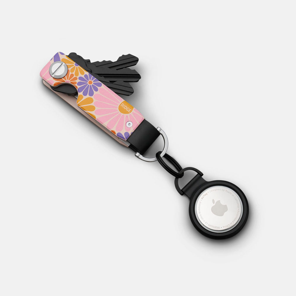 Ridge KeyCase Flower Power - Slim RFID Blocking Key Holder with Money Clip - Perfect for Travel, Work & Everyday Carry