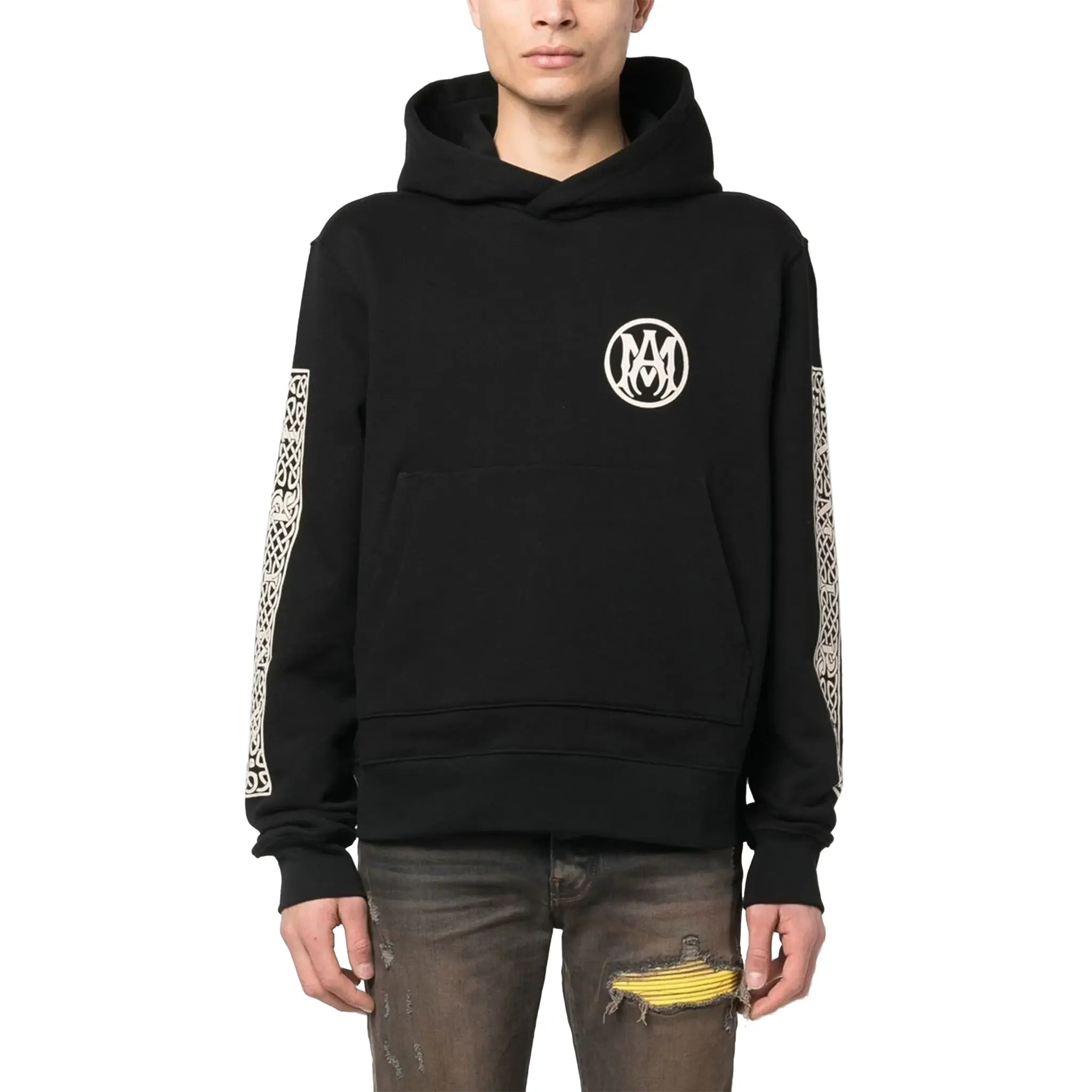 Amiri Ouija Board Black Hoodie - Men's Gothic Streetwear Pullover | Perfect for Halloween, Concerts & Urban Fashion