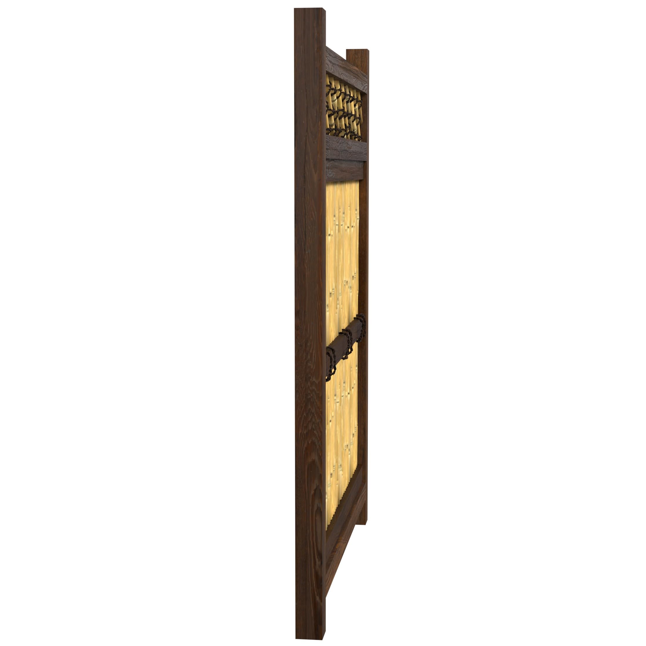 Japanese Bamboo Zen Garden Fence Panel - 4ft x 3ft Red Lantern Decorative Outdoor Privacy Screen for Patio, Yard & Asian-Themed Landscaping