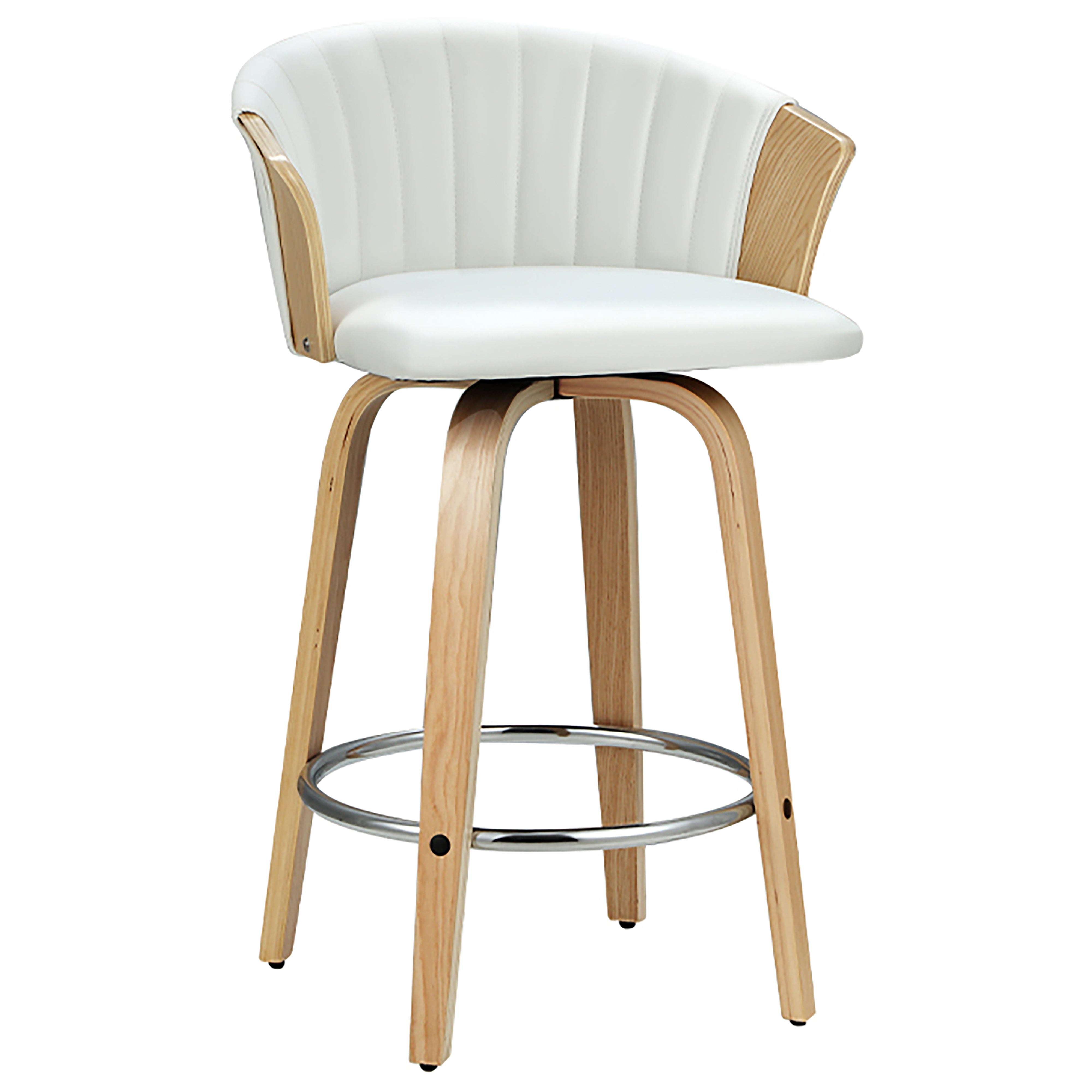 2-Pack Leather Swivel Bar Stools for Kitchen Counter - Adjustable Height Bar Chairs for Breakfast Nook, Dining Room & Home Bar
