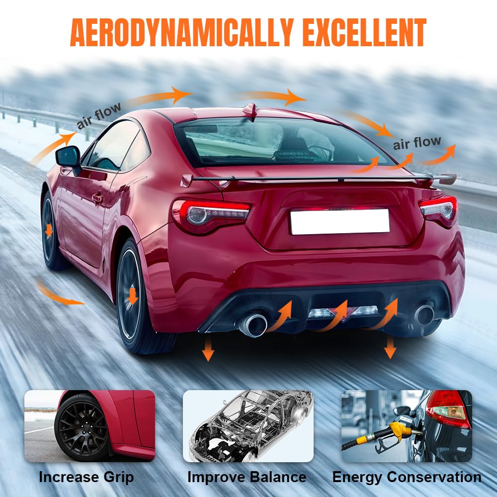 Carbon Fiber Rear Bumper Diffuser Lip for 2020-2024 Tesla Model Y - PP Material 3PCs Lower Valance Splitter Kit | Enhance Style & Aerodynamics for Sporty Look