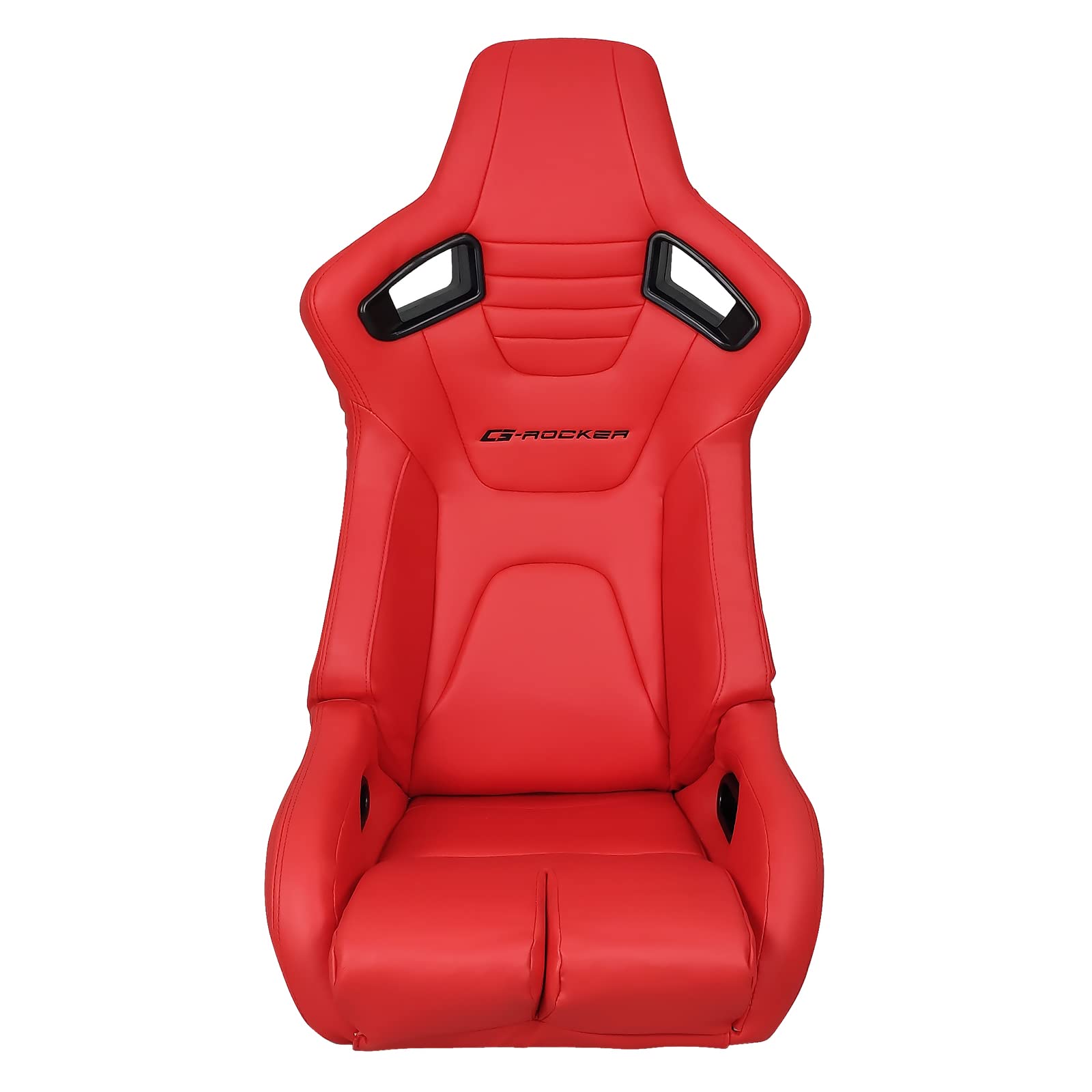 FREEMOTOR802 Universal Racing Seat - Bucket Style Reclining Sport Seat with Dual Lock Sliders, Adjustable Driver Side (1 PC) - PU & Carbon Fiber Fabric in Red - Perfect for Car Racing, Drifting & Performance Driving