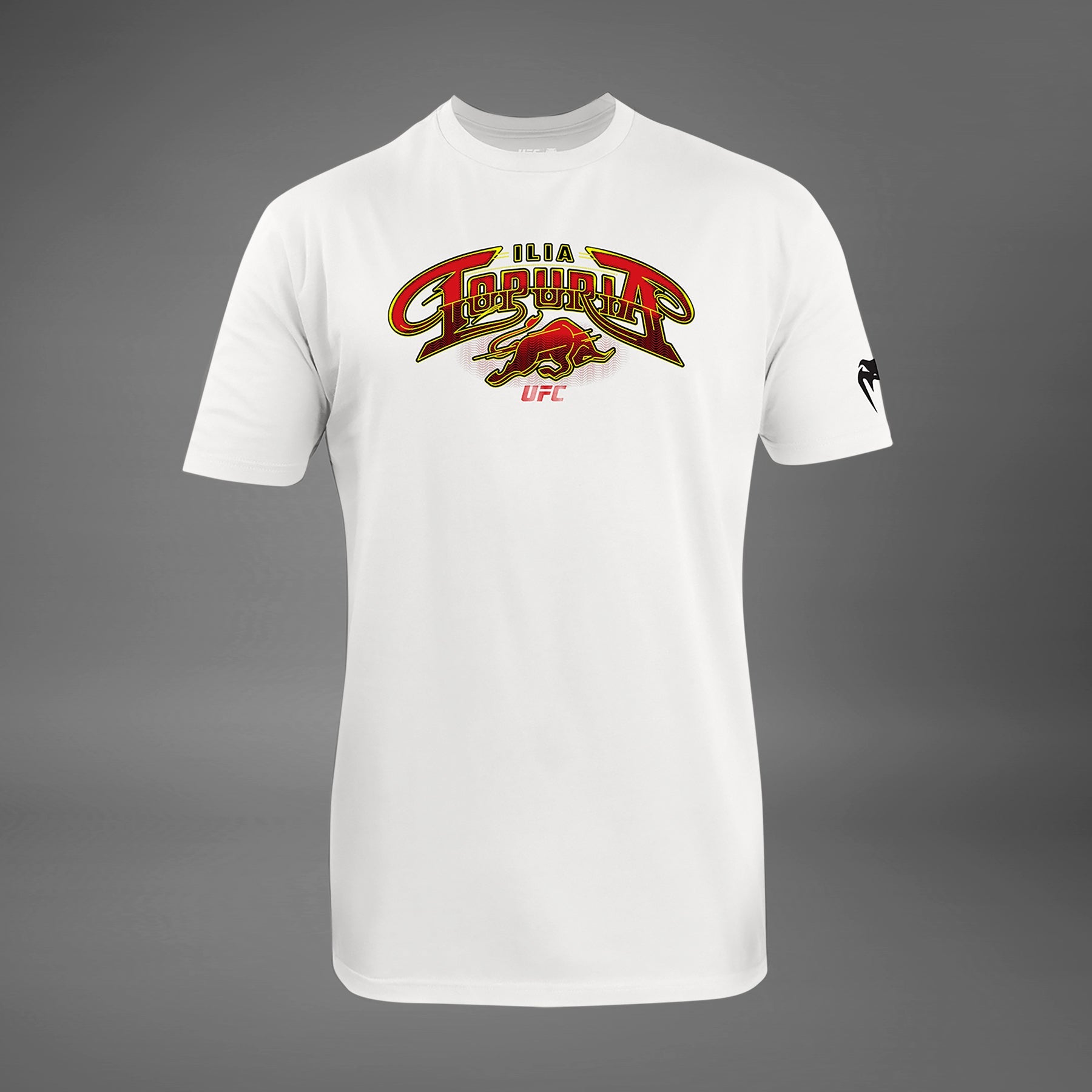 Men's UFC Unrivaled by Venum White Ilia Topuria T-Shirt - Lightweight MMA Training & Casual Wear for Fight Fans