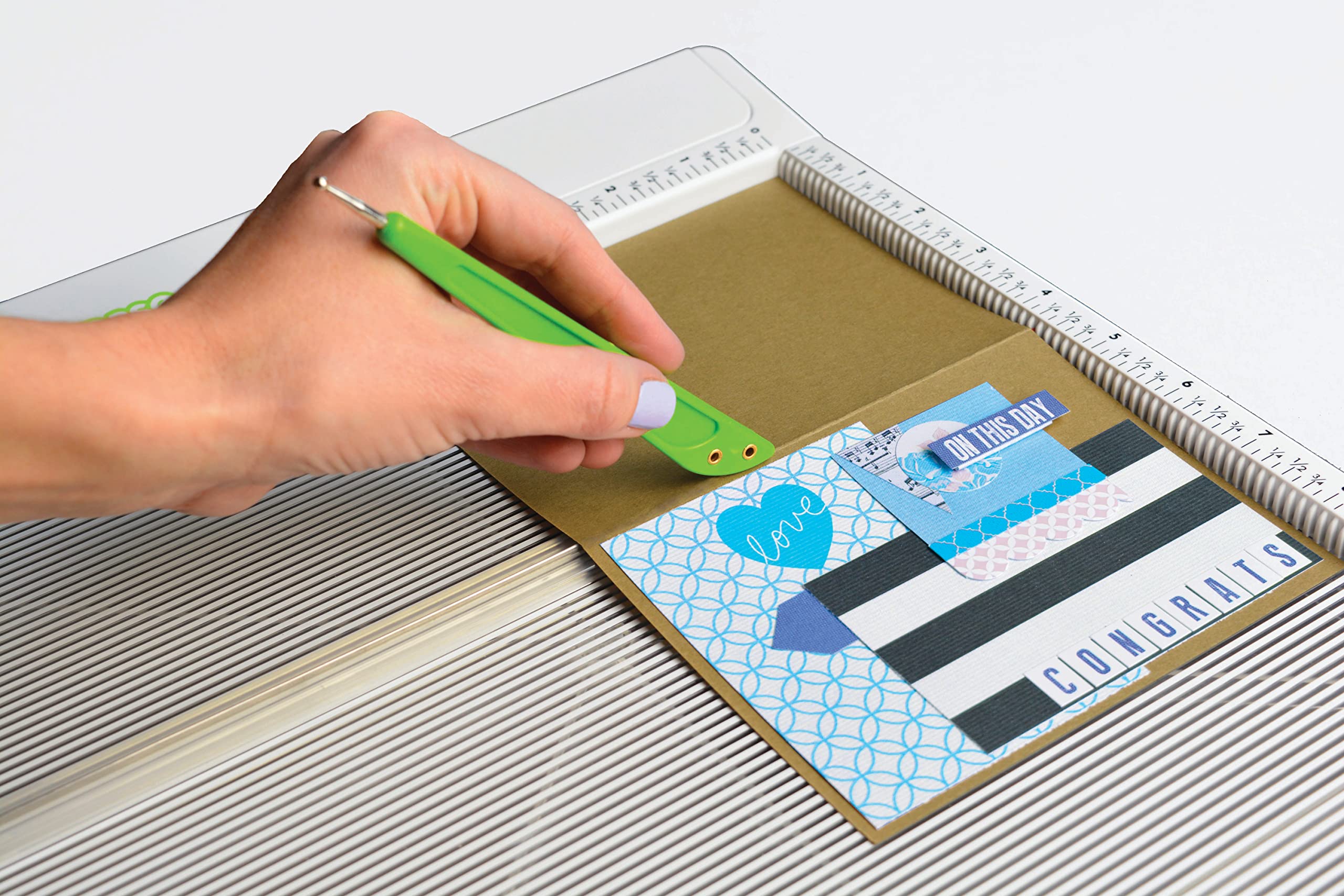 Cutterpillar Crease Transparent Scoring Board - Card Making & Scrapbooking Tool for Paper Crafts, Envelope Maker, Crafting Supplies - Translucent ABS Plastic - Perfect for DIY Greeting Cards, Invitations & Gift Packaging