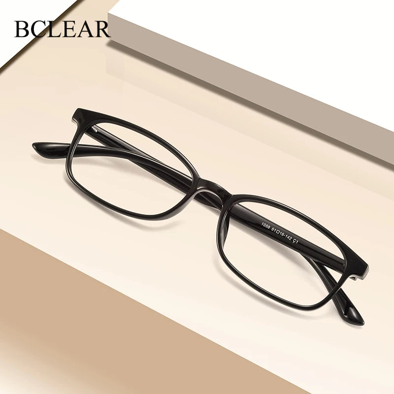 Bclear Unisex Small Full Rim Rectangle Plastic Eyeglasses 1058 - Lightweight & Durable Frames for Men & Women - Perfect for Reading, Work & Everyday Use