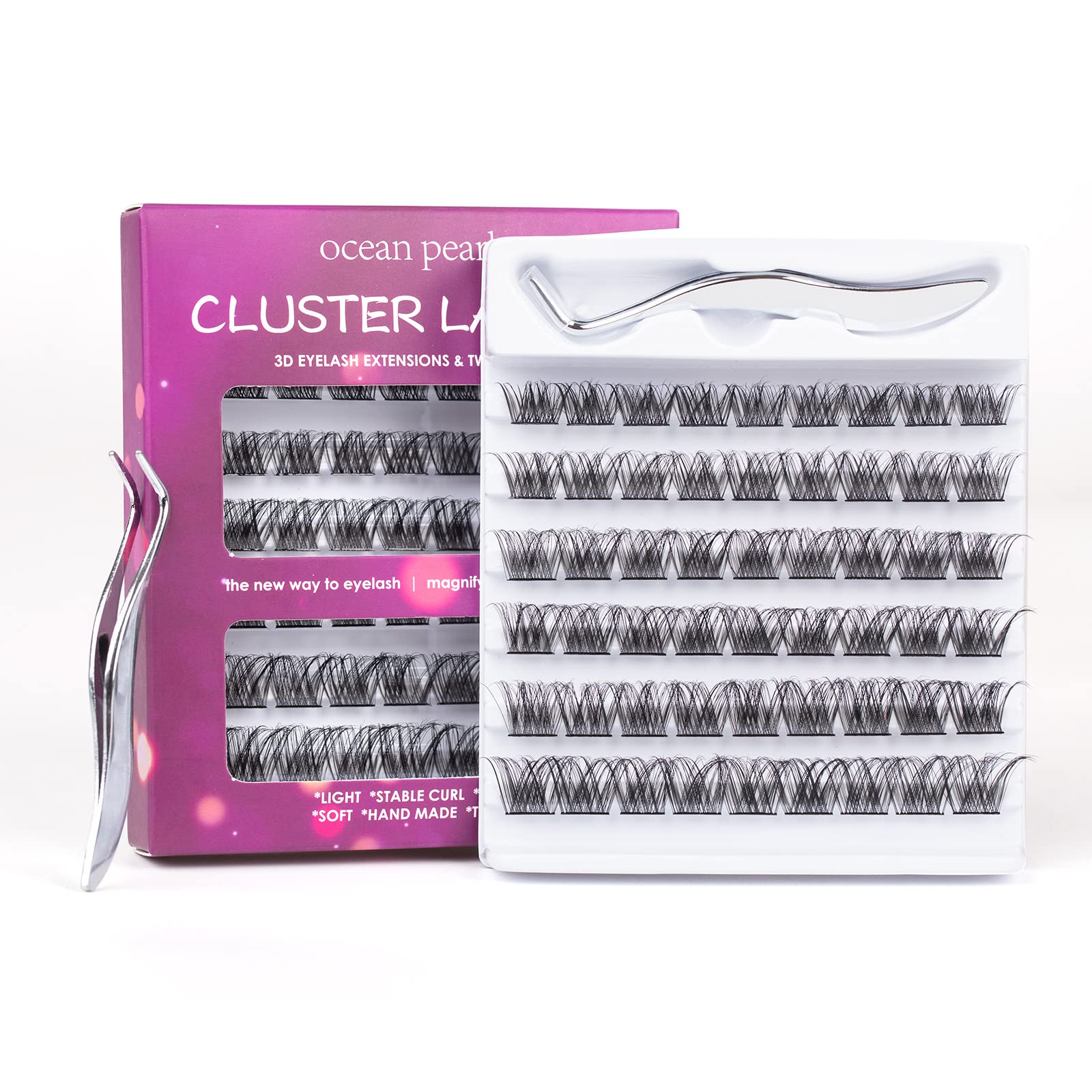54 Pcs Reusable DIY Eyelash Extension Clusters with Tweezers - C/CC/D Curl, Wide Stem Thin Band, 10/12/14/15/16mm Length - Soft Comfortable False Lashes for Natural Look at Home or Party