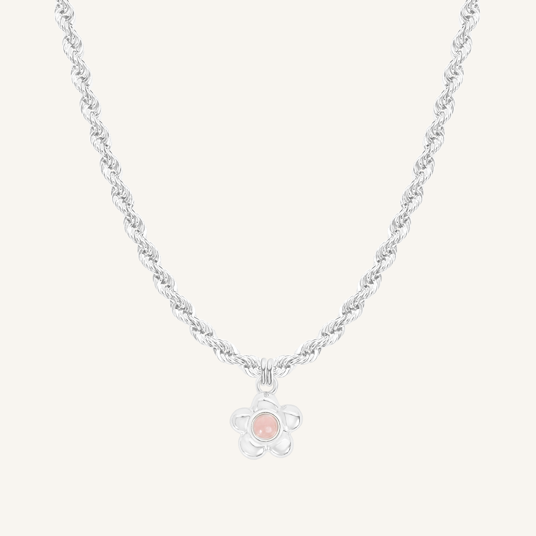 Blossom Charm Necklace - Floral Pendant Jewelry for Women, Dainty Rose Gold Necklace Gift for Her - Perfect for Weddings, Anniversaries & Everyday Elegance