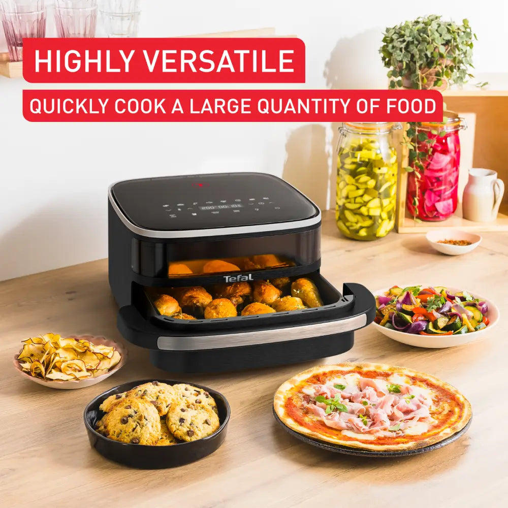 Tefal Easy Fry & Pizza Air Fryer FW4018 - 3.5L Digital Airfryer with Timer, Non-Stick Basket - Perfect for Healthy Frying, Baking, and Roasting at Home