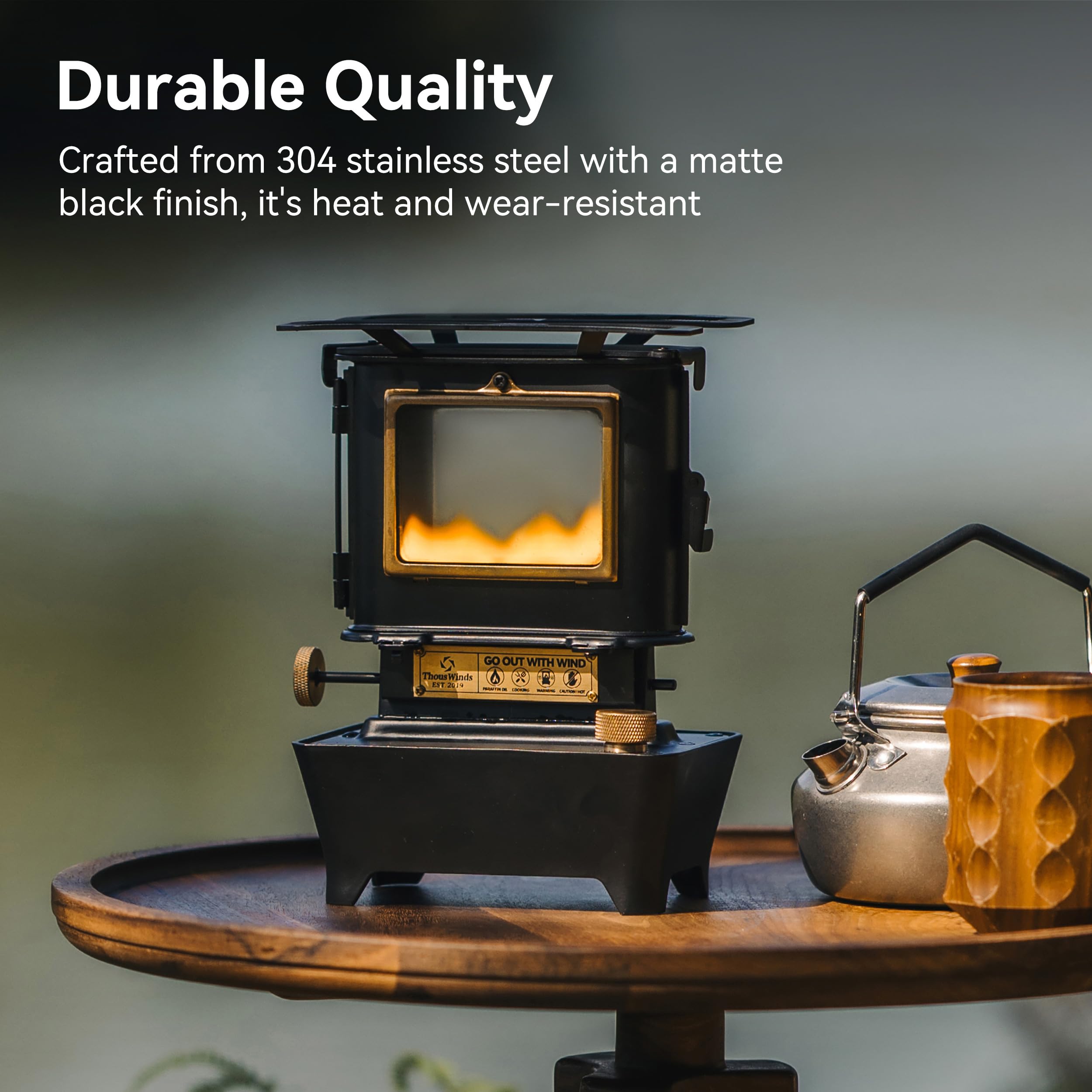 **Portable Camping Oil Lantern & Stove - Stainless Steel Outdoor Cooking, Lighting & Warming Oven - Retro Silver Design for Hiking, Backpacking & Emergency Prep**