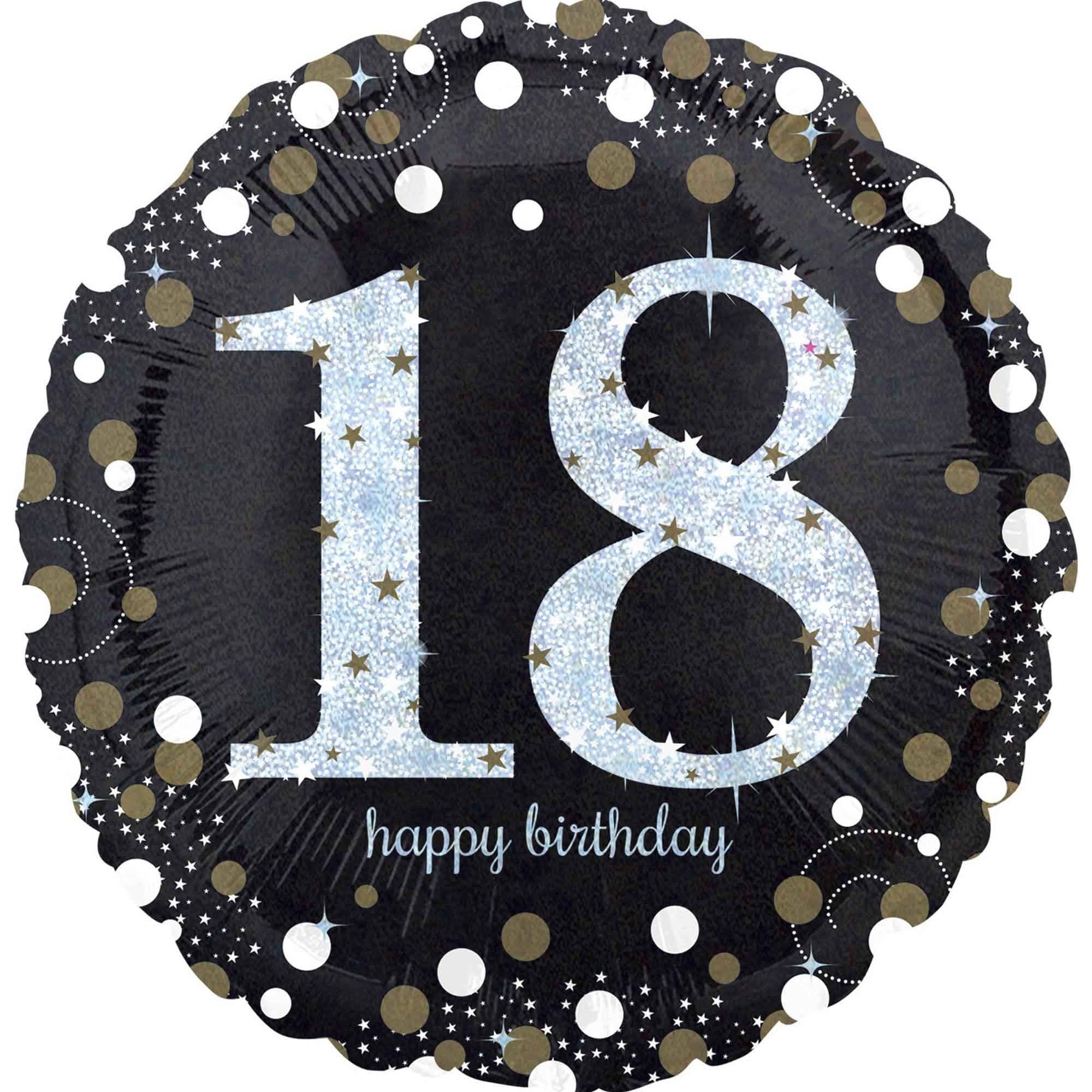 18th Birthday Sparkling Holographic Standard Foil Balloon - Perfect for Birthday Parties, Anniversaries & Special Celebrations