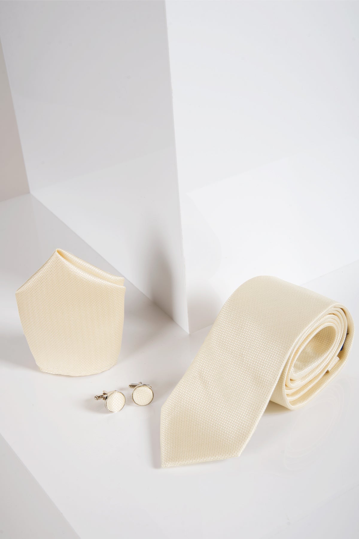 Premium Yellow Birdseye Tie and Pocket Square Set for Men - Perfect for Weddings, Business Meetings & Formal Events