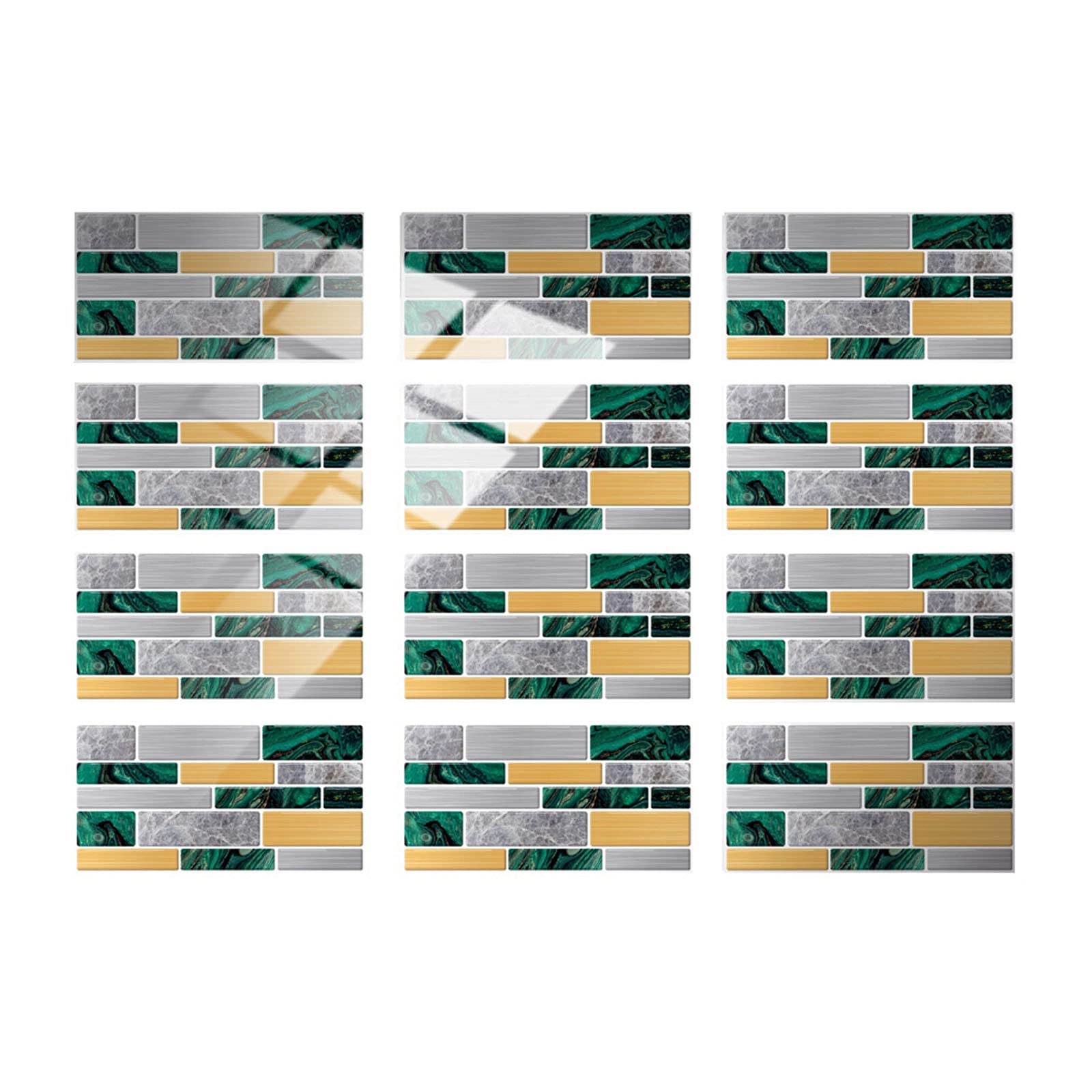 Self-Adhesive Crystal Film Wall & Floor Tiles - Waterproof Peel & Stick Tile Stickers for Kitchen Backsplash, Bathroom, Living Room Decoration (Hot GF3 Design)