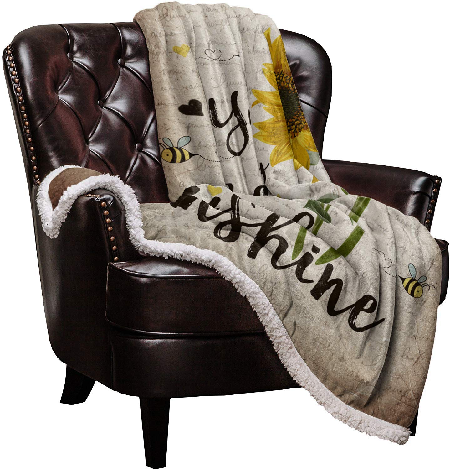 Sherpa Fleece Blanket - Soft Cozy Luxury Reversible Plush Throw 50