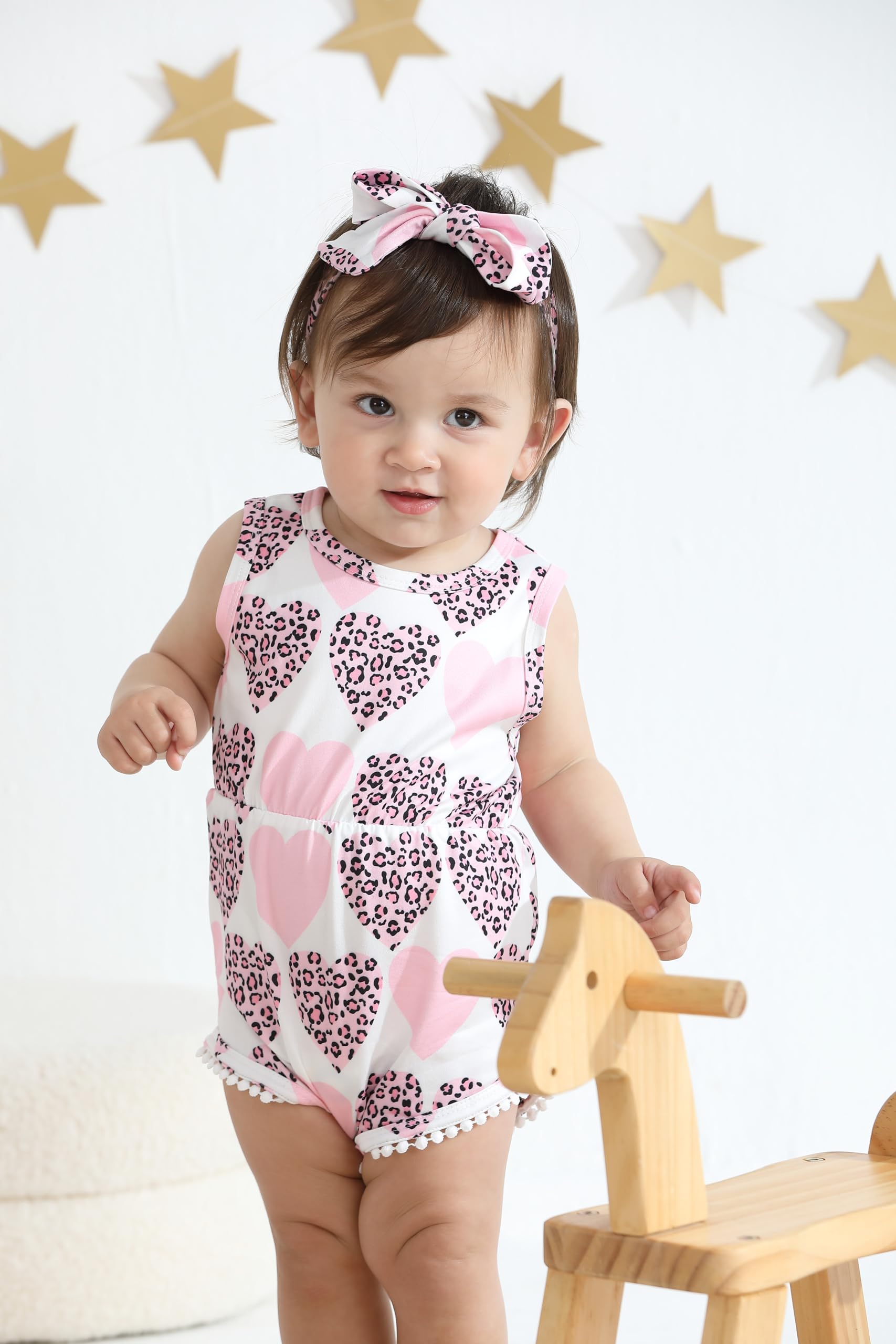 Mioglrie Baby Girl Clothes Set - Newborn Summer Romper Outfit with Headband | Soft Cotton Infant Clothing for 0-24 Months | Perfect for Playdates, Photo Shoots & Special Occasions