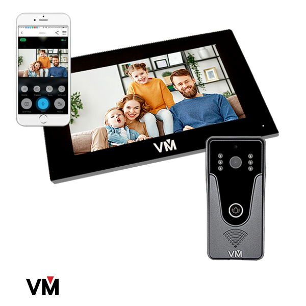 Videoman Home Intercom System Kit - Wireless Video Door Phone with 2-Way Audio, Night Vision & Remote Access - Ideal for Apartments, Houses & Offices (Black)