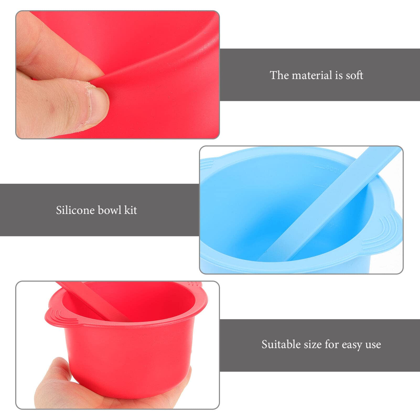 2-Pack Silicone Wax Warmer Bowls - Reusable Non-Stick Wax Melting Pot for Wax Warmers, Candle Making, Wax Beads - Perfect for DIY Aromatherapy, Spa & Home Use