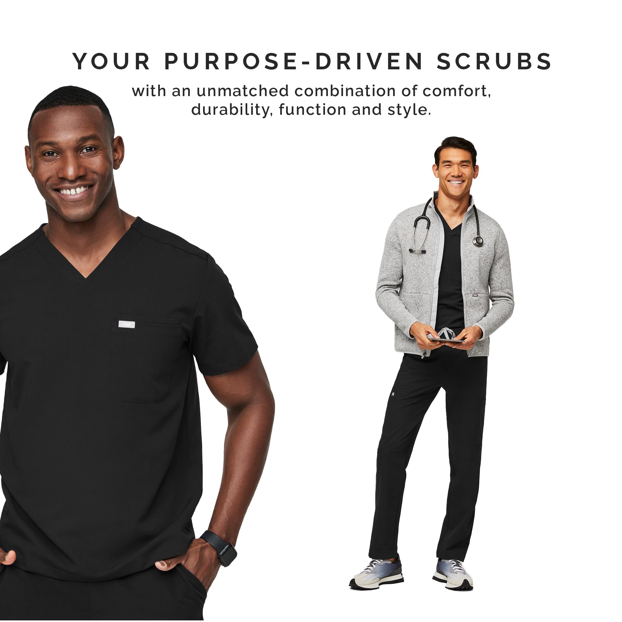 FIGS Axim Cargo Scrub Pants for Men - Classic Fit, Straight Leg, 7 Pockets, 4-Way Stretch, Anti-Wrinkle, Comfortable Workwear for Doctors, Nurses & Healthcare Professionals
