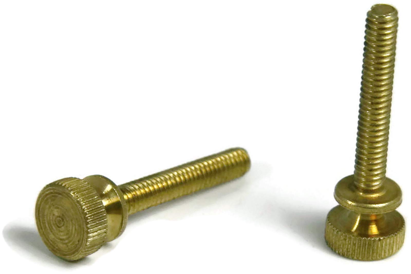 #10-24 x 3/4 Inch Knurled Head Thumb Screws - 100 Pack Solid Brass Machine Screws for Electronics, Furniture & DIY Projects