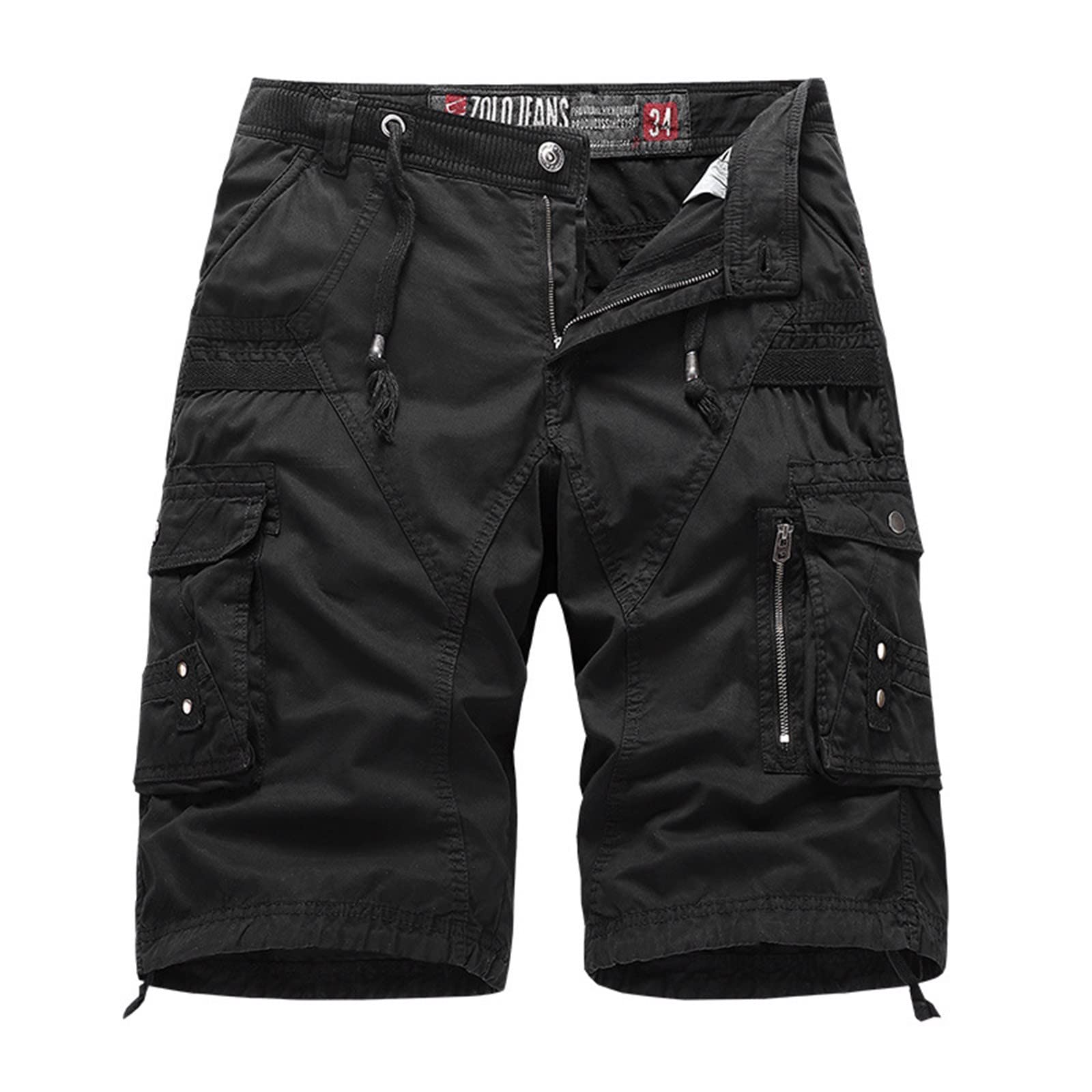 **Men's Cotton Board Shorts - Summer Casual Swim Trunks with Multiple Pockets | Loose Fit for Swimming, Beach, Surfing & Outdoor Activities**