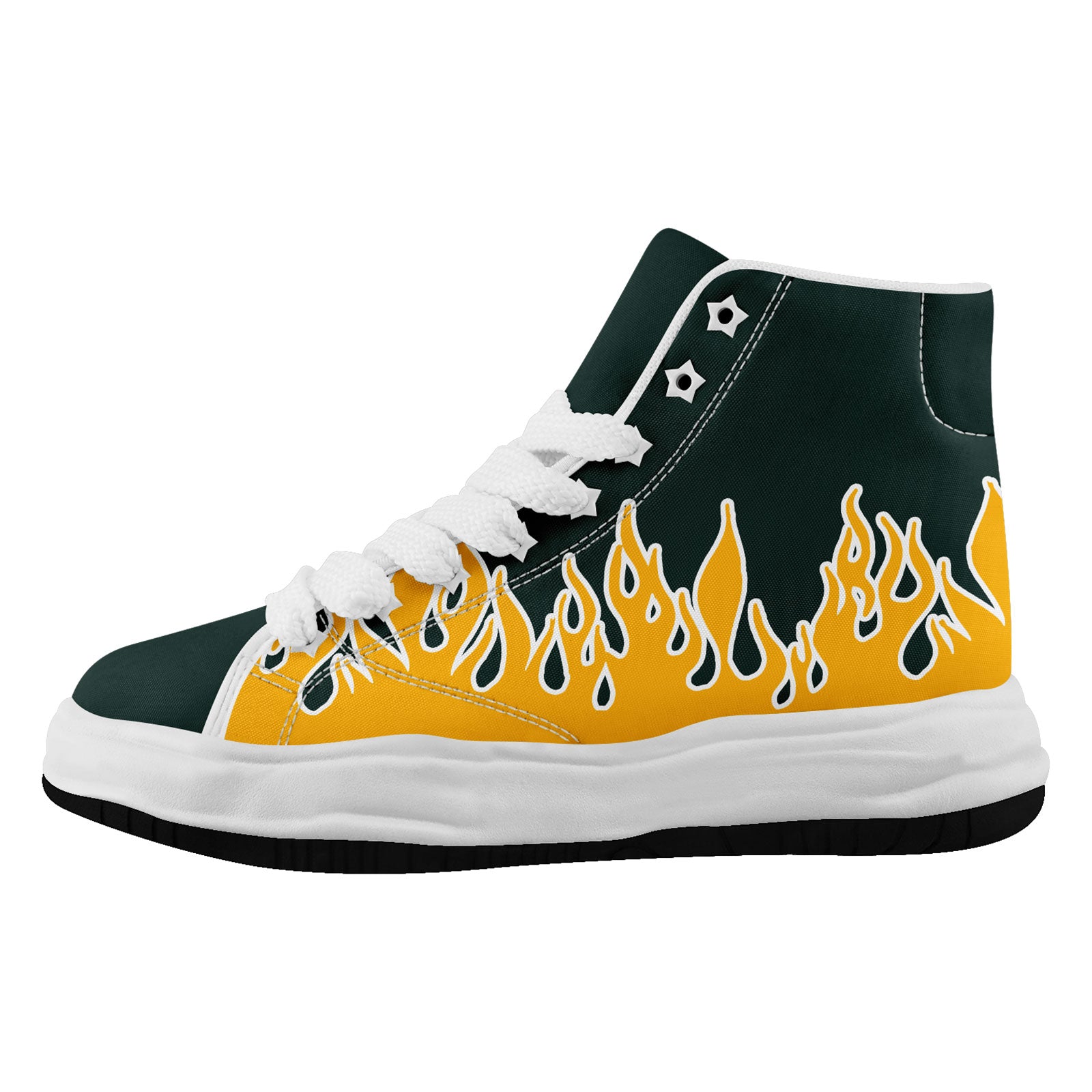Custom Green & Yellow Green Bay Packers Football Jersey with Firesoul Sports Shoes Combo - Personalized NFL Fan Gear Set for Game Day & Tailgating