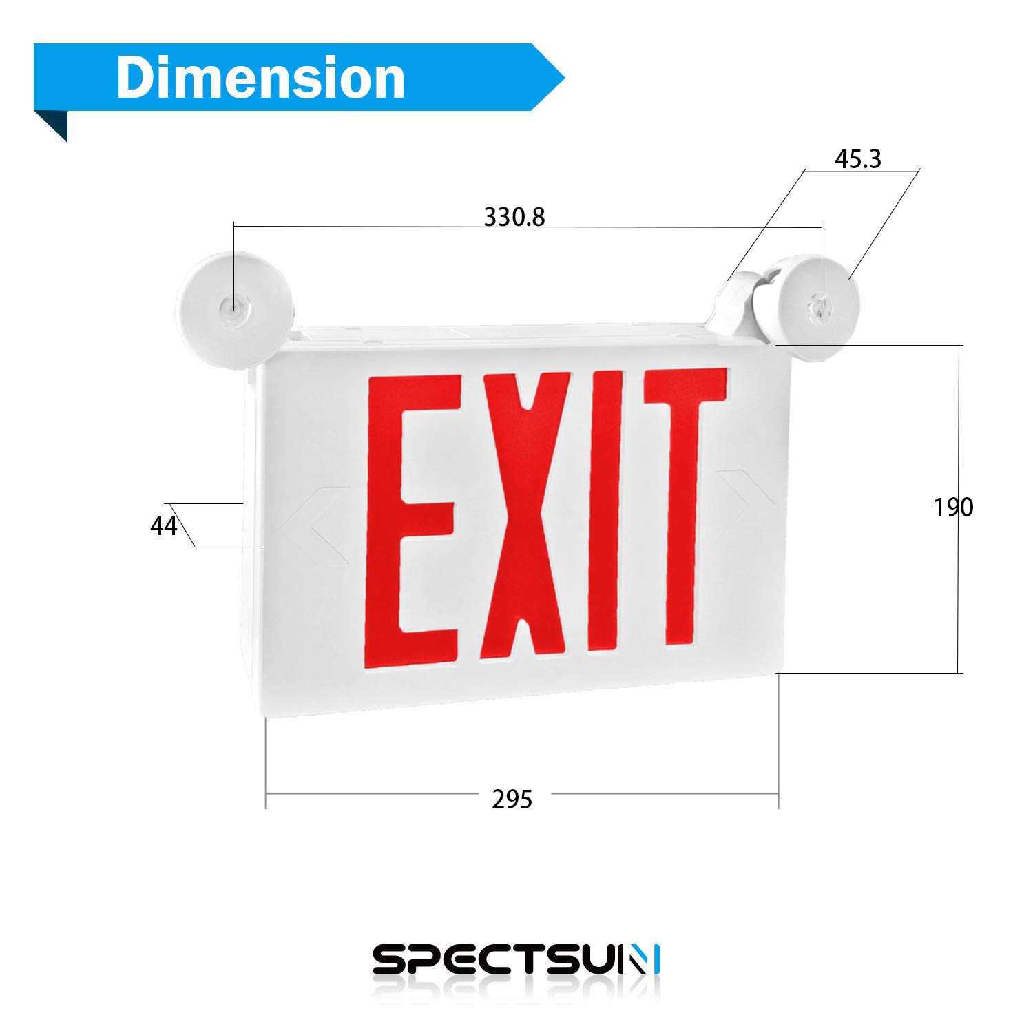 SPECTSUN 4-Pack LED Exit Signs with Battery Backup & Emergency Lighting - Hardwired Double-Sided Fire Exit Signs for Home, Office & Commercial Buildings - Perfect for Power Outages & Emergency Evacuations